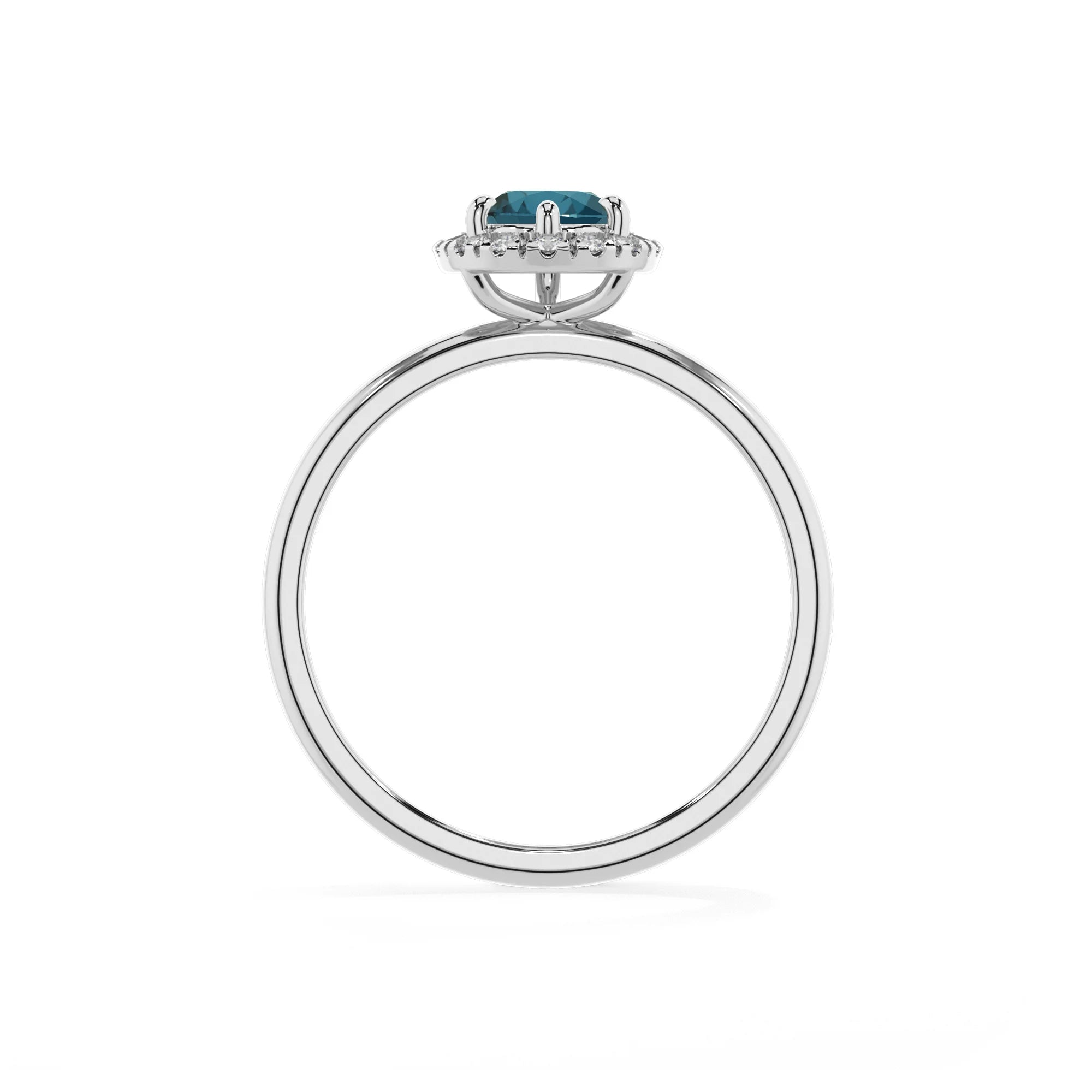 natural london-blue-topaz pear solitaire rings in platinum