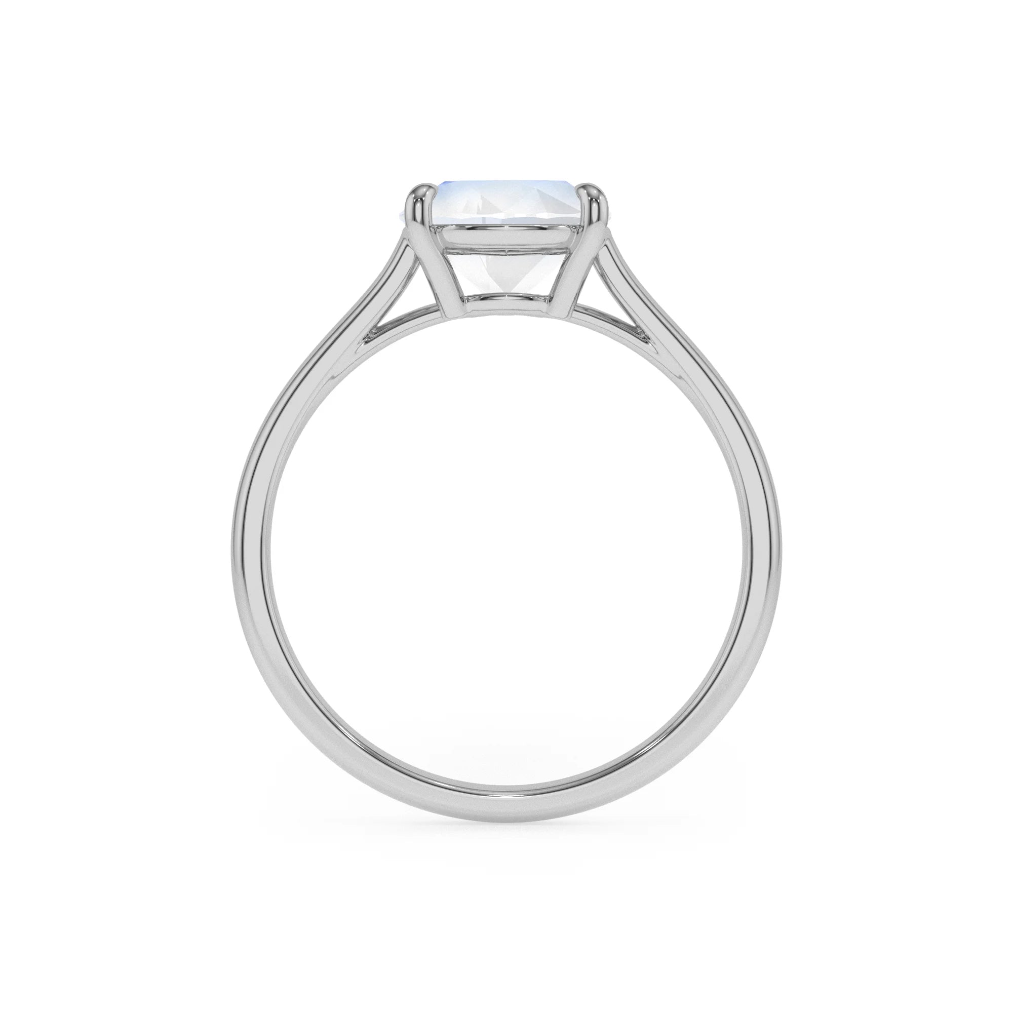 natural rainbow-moonstone pear solitaire rings in platinum
