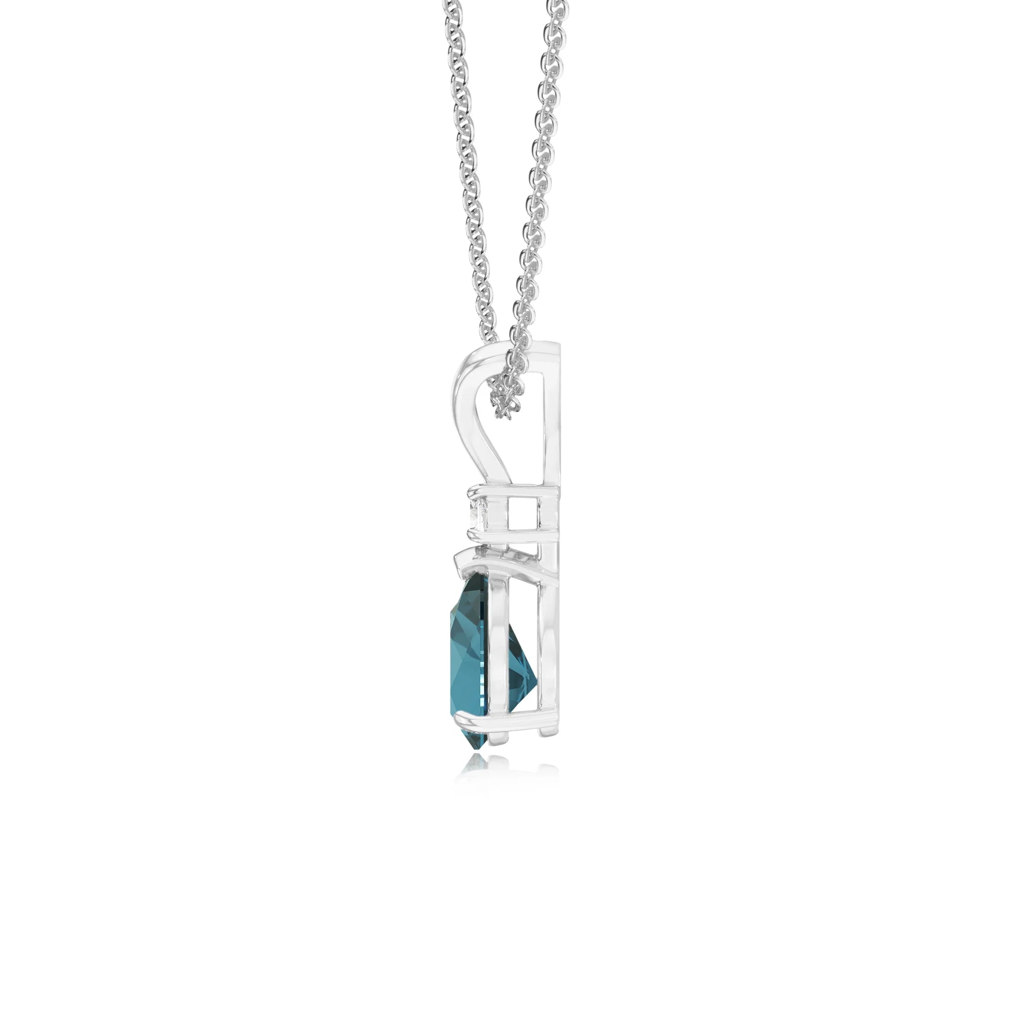 natural london-blue-topaz pear solitaire v-bale necklaces in white gold