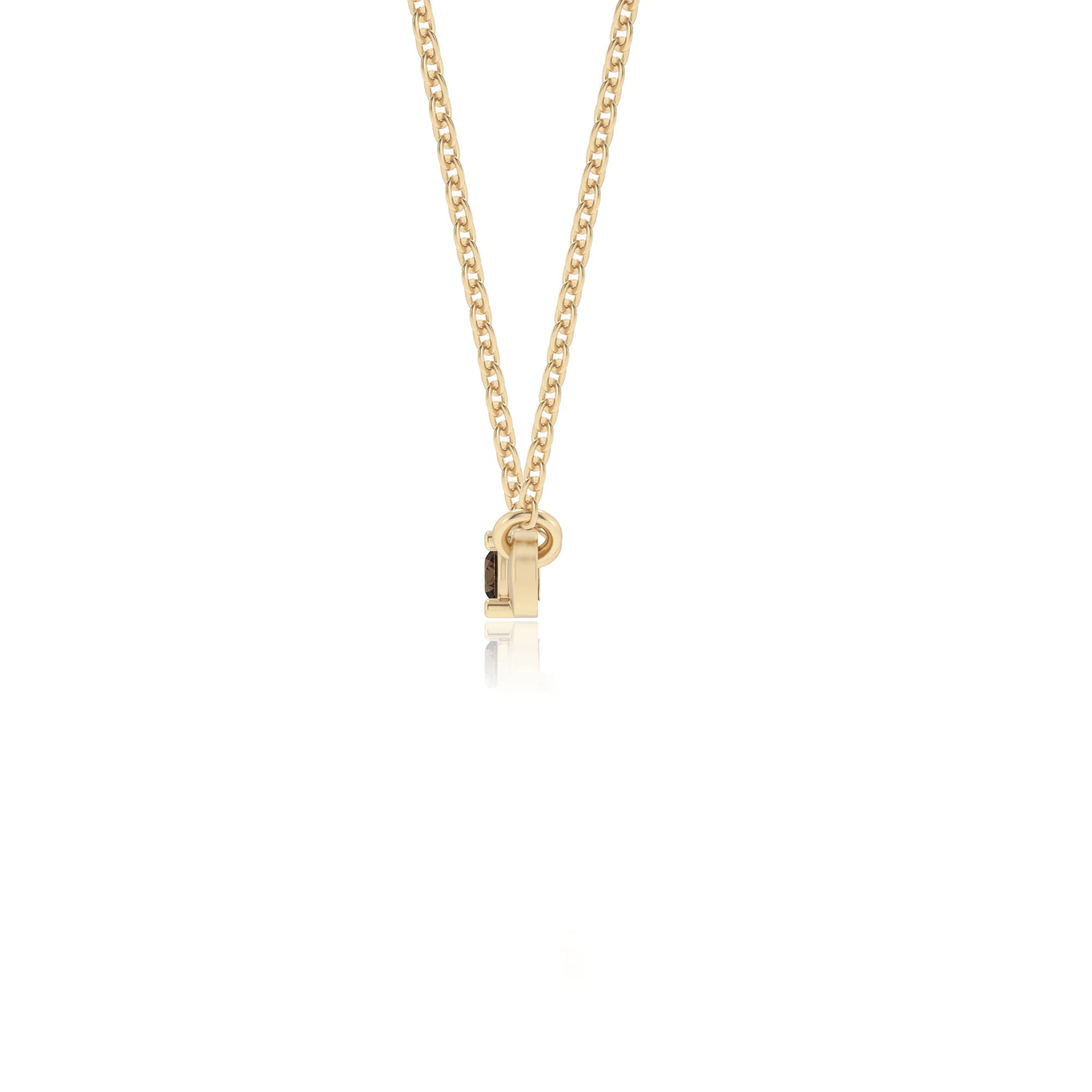 natural smoky-quartz round bar v-bale necklaces in yellow gold