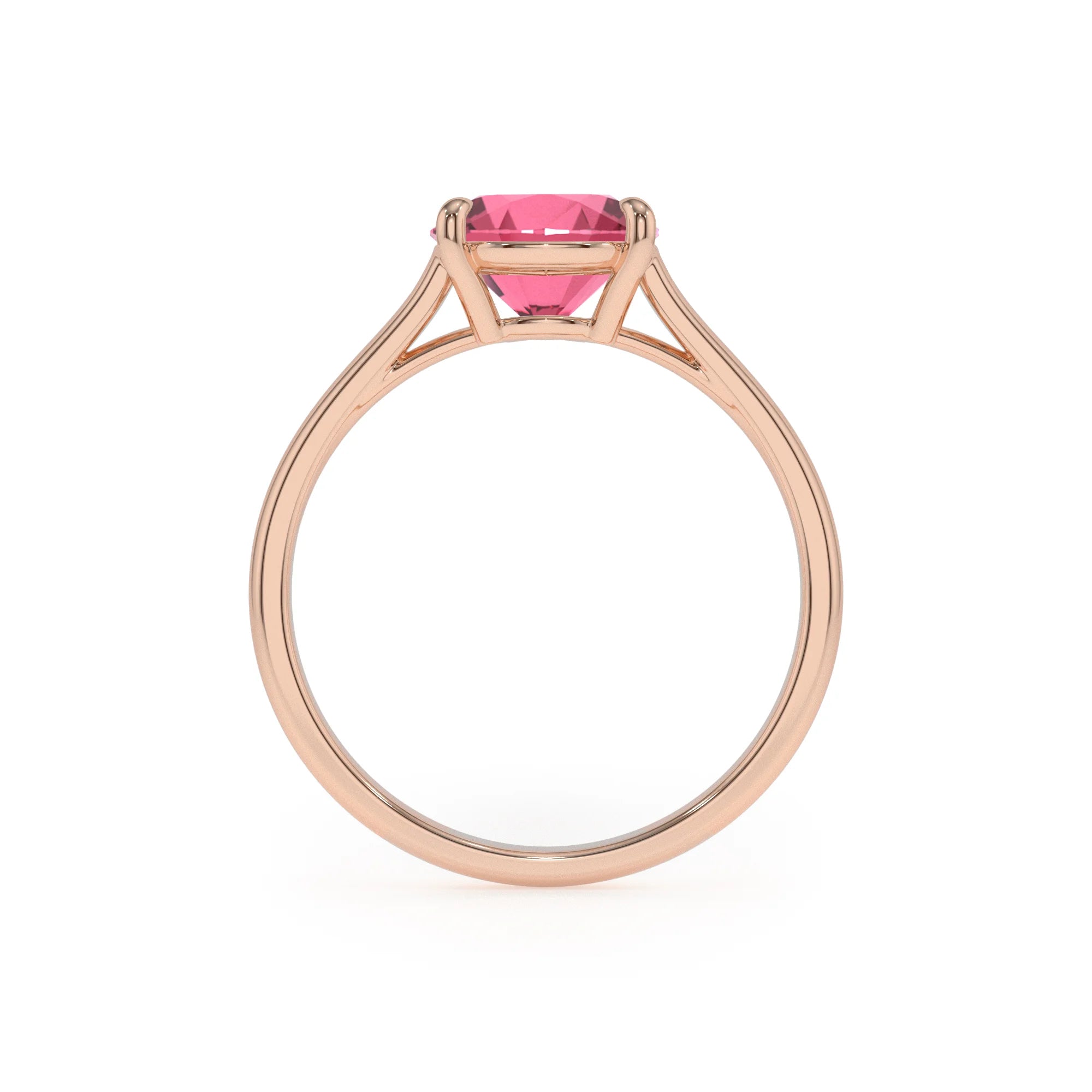 lab grown pink-tourmaline pear solitaire rings in rose gold