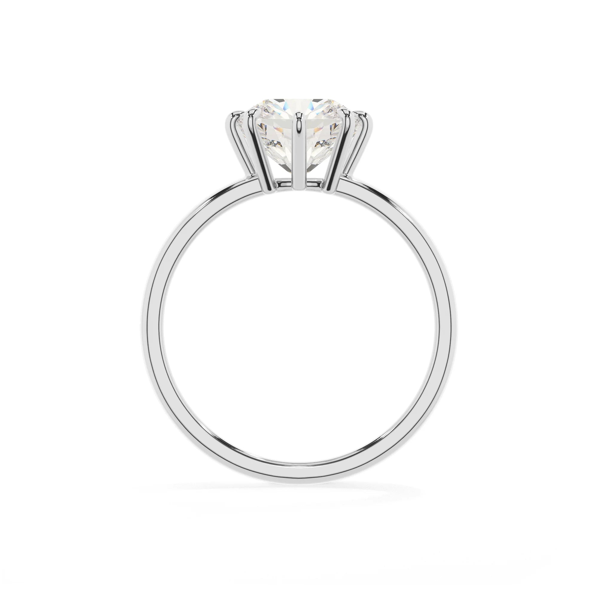 lab grown moissanite cushion solitaire rings in platinum