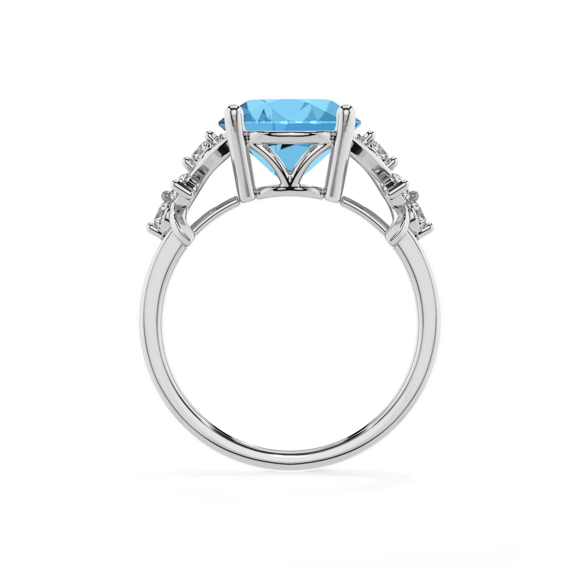 natural swiss-blue-topaz round solitaire rings in platinum