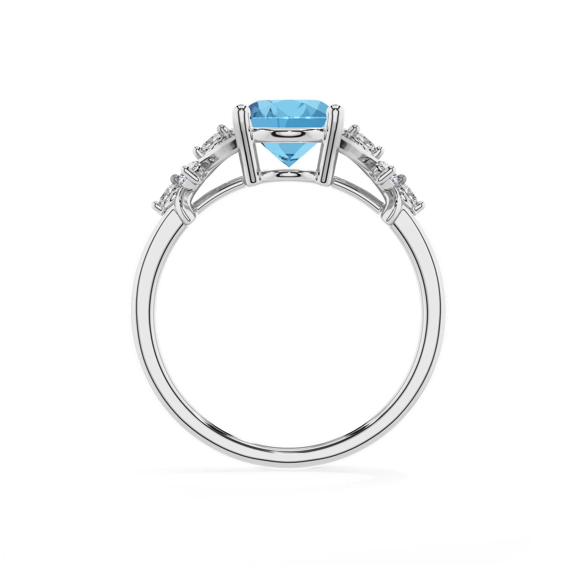 natural swiss-blue-topaz oval solitaire rings in white gold