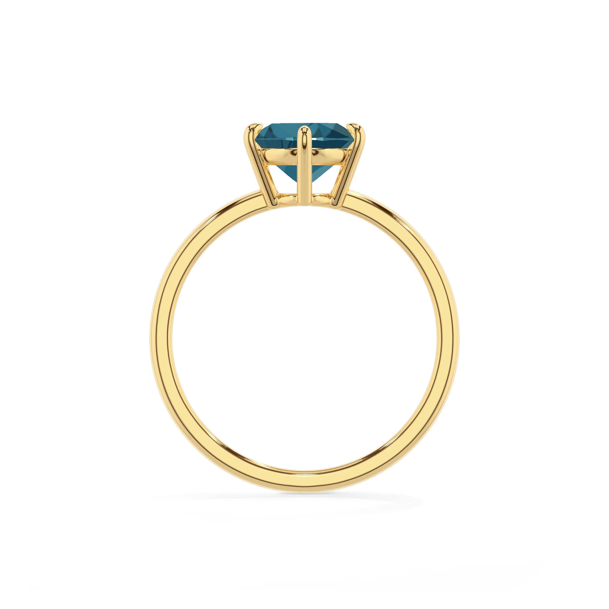 natural london-blue-topaz oval solitaire rings in yellow gold