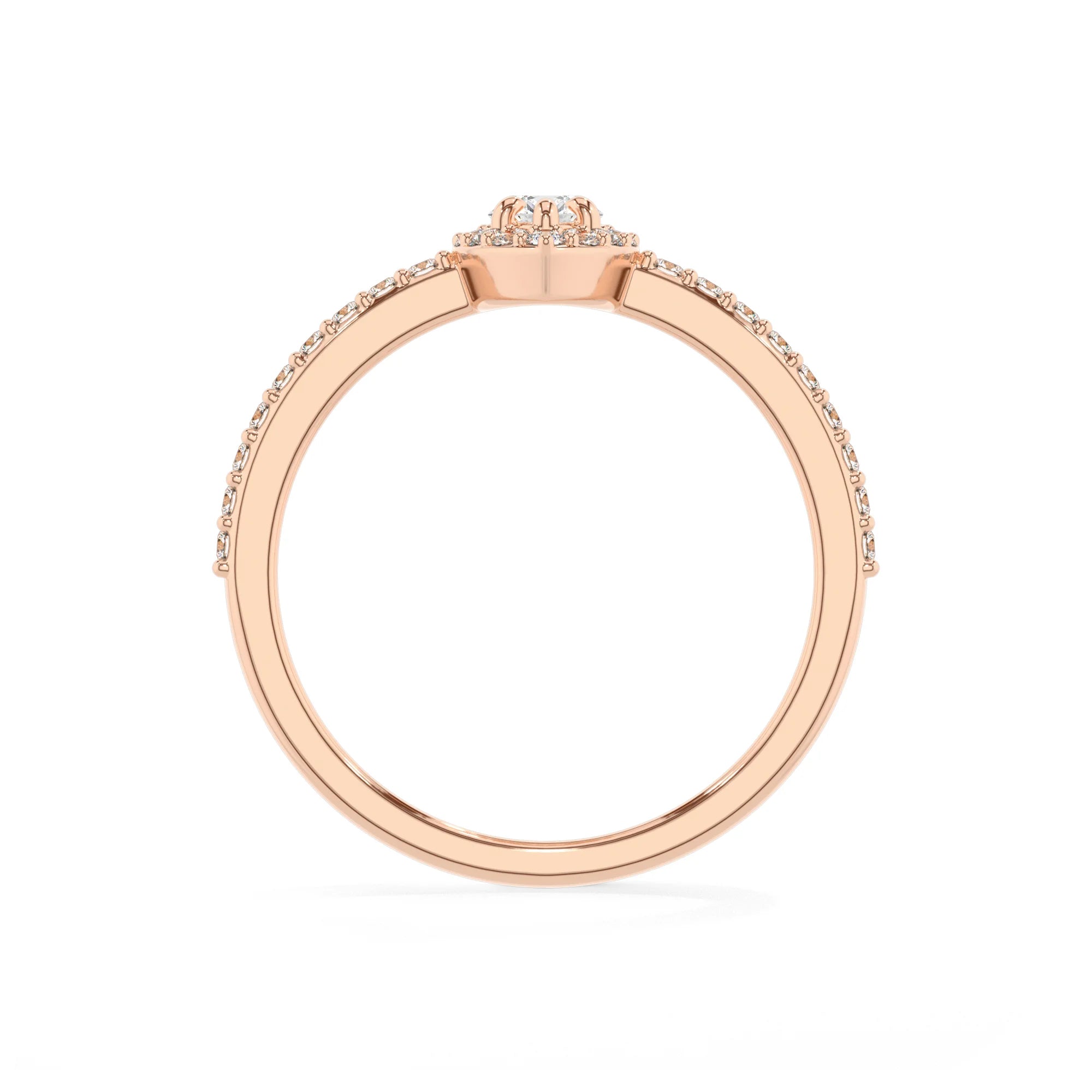 lab grown moissanite marquise solitaire rings in rose gold