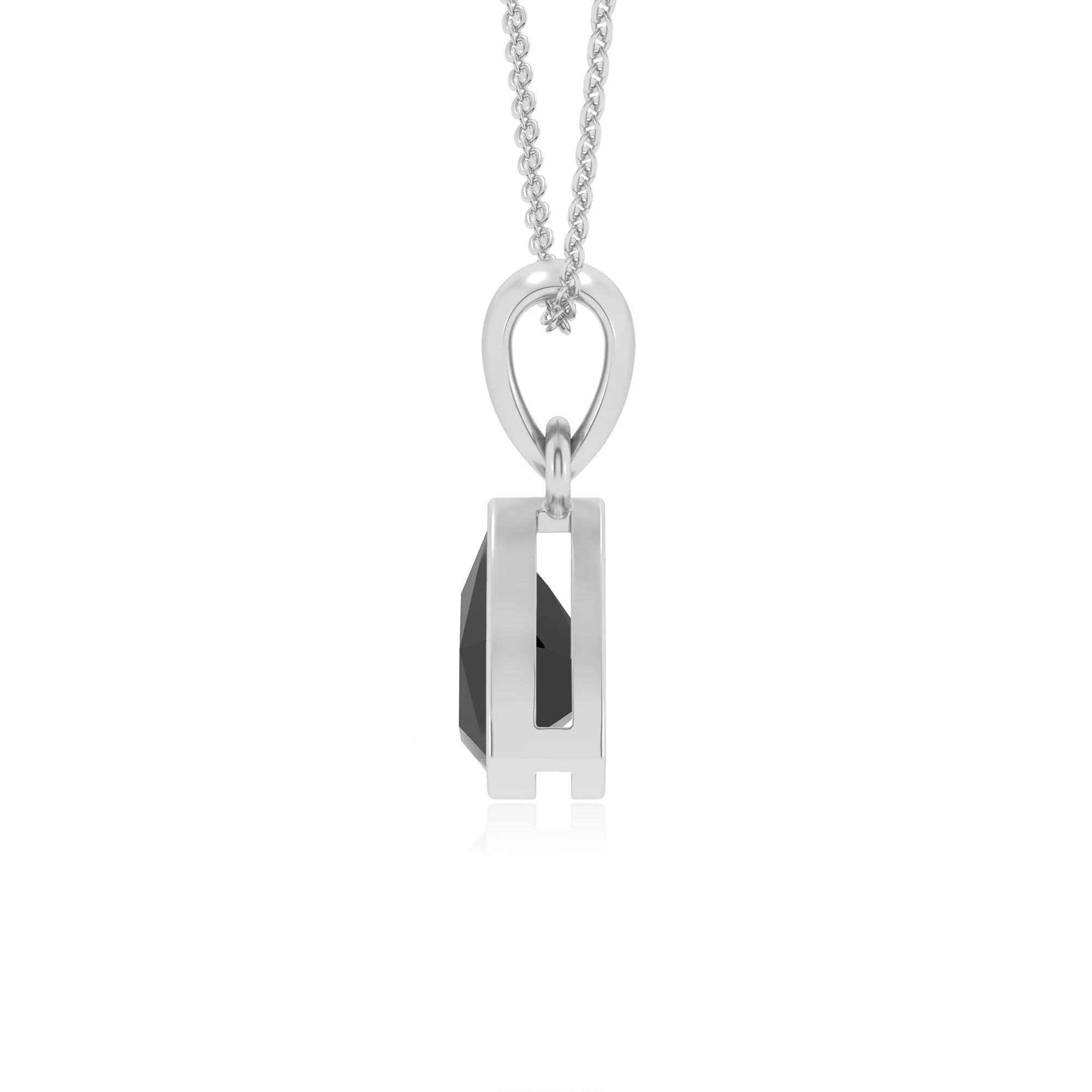 natural black-onyx trillion solitaire necklaces in sterling silver