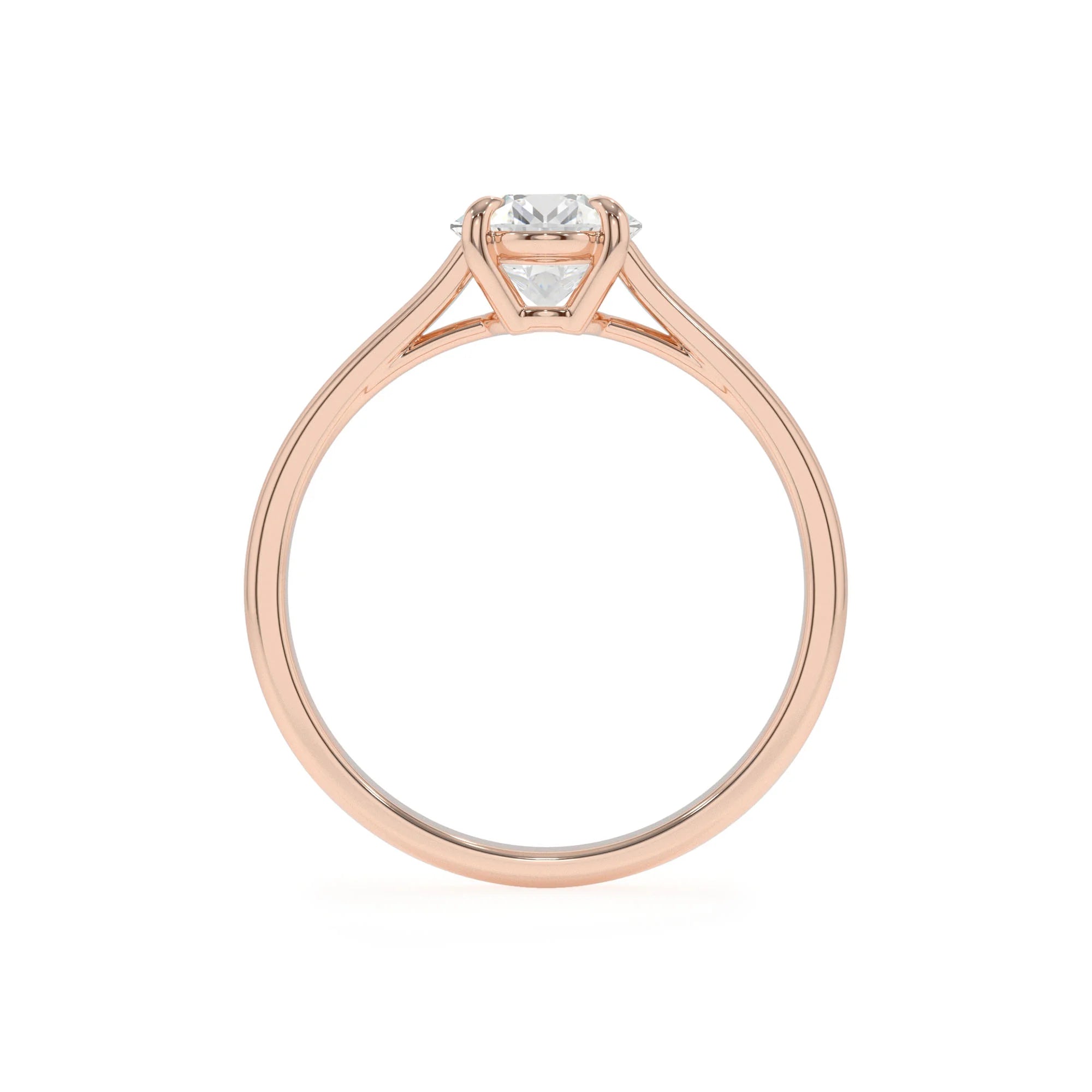 lab grown moissanite oval solitaire rings in rose gold