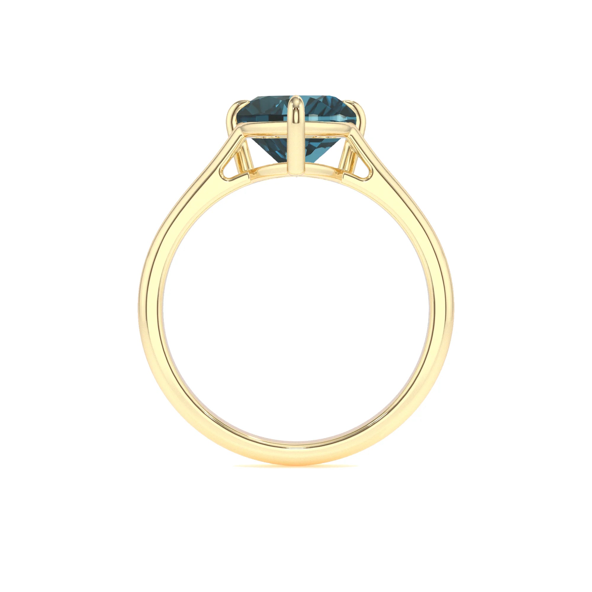 natural london-blue-topaz heart solitaire rings in yellow gold