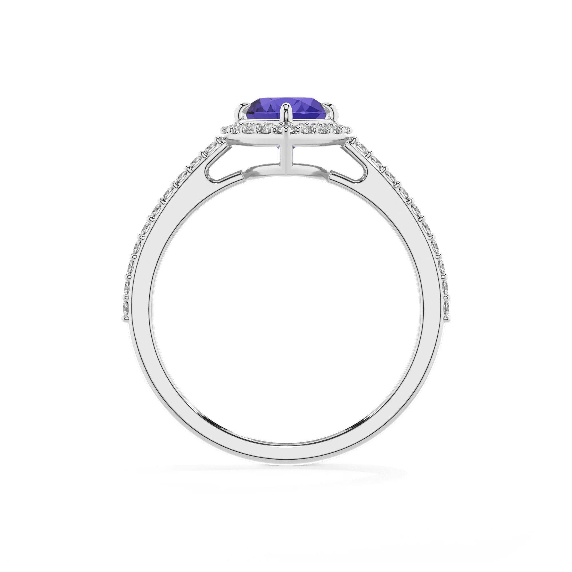 lab grown tanzanite heart solitaire rings in sterling silver