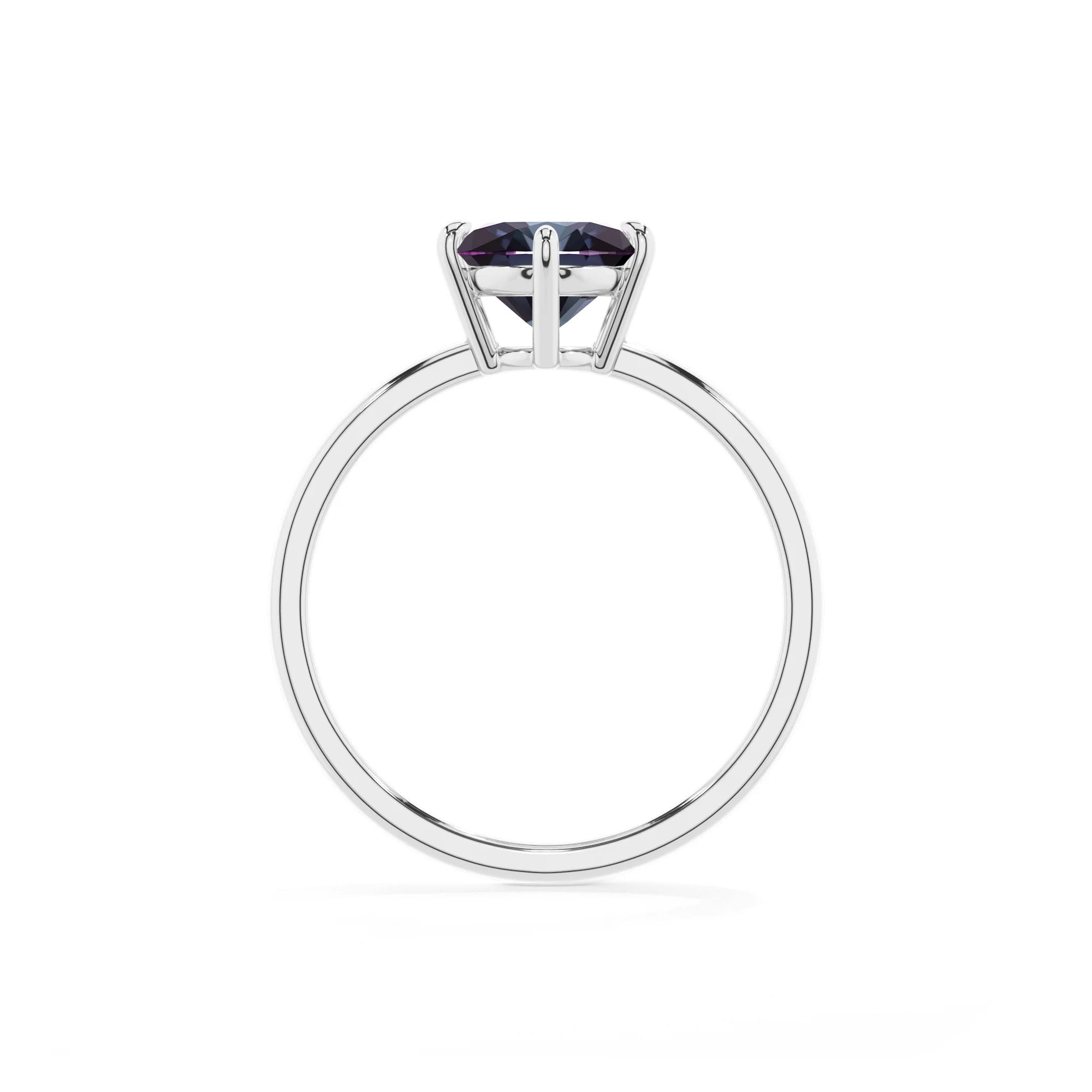 lab grown alexandrite oval solitaire rings in sterling silver