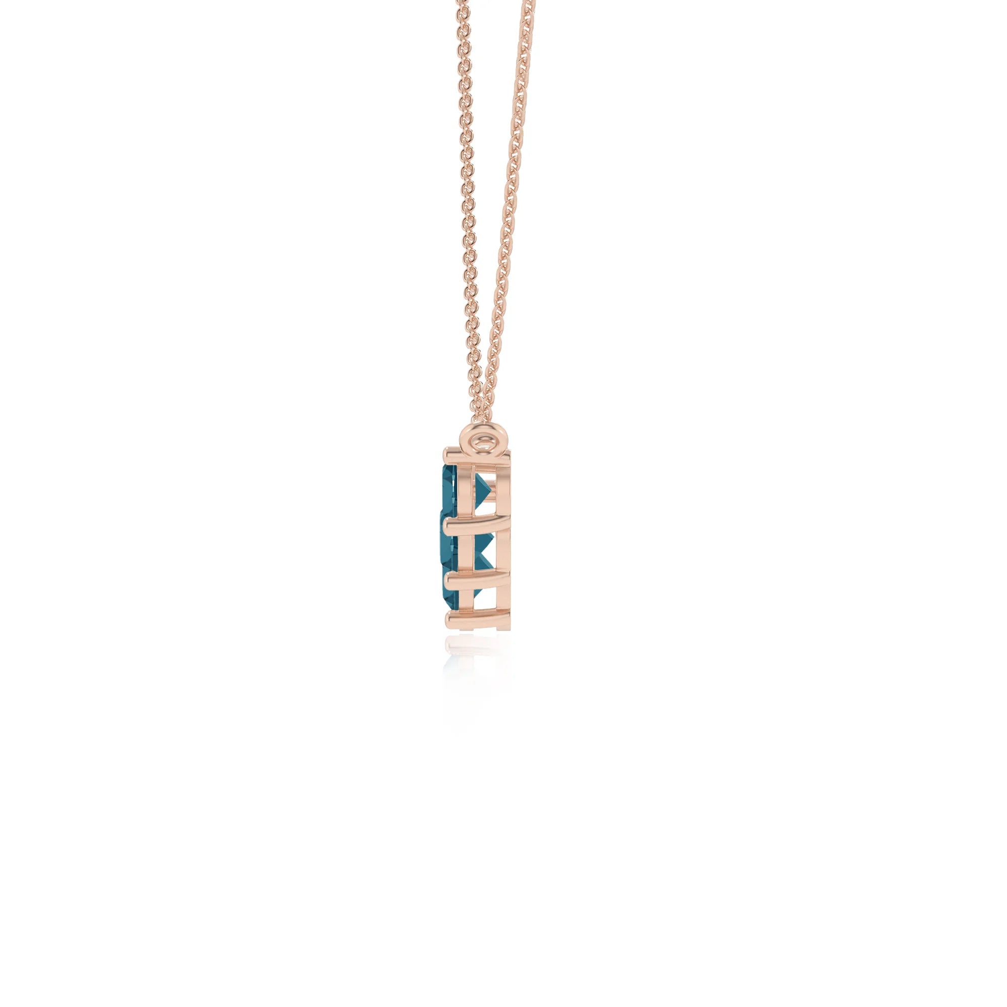 natural london-blue-topaz round bar necklaces in rose gold
