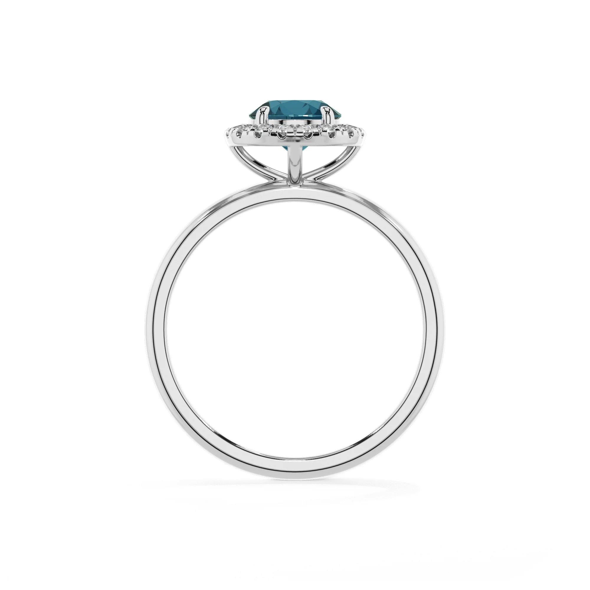 natural london-blue-topaz round solitaire rings in sterling silver