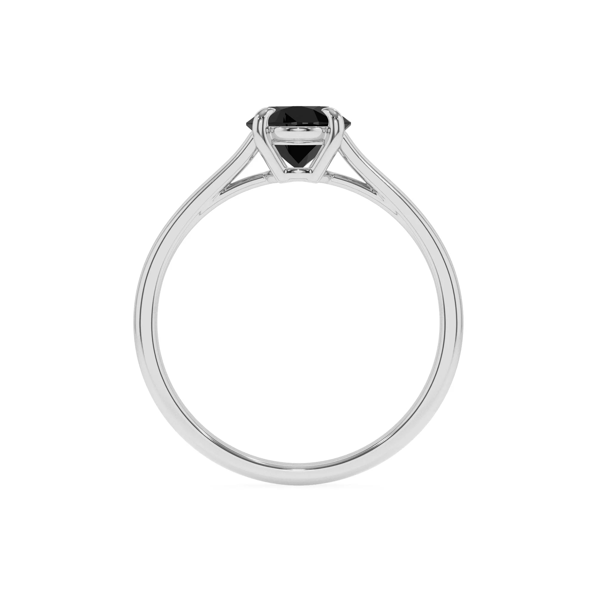 natural black-onyx oval solitaire rings in white gold