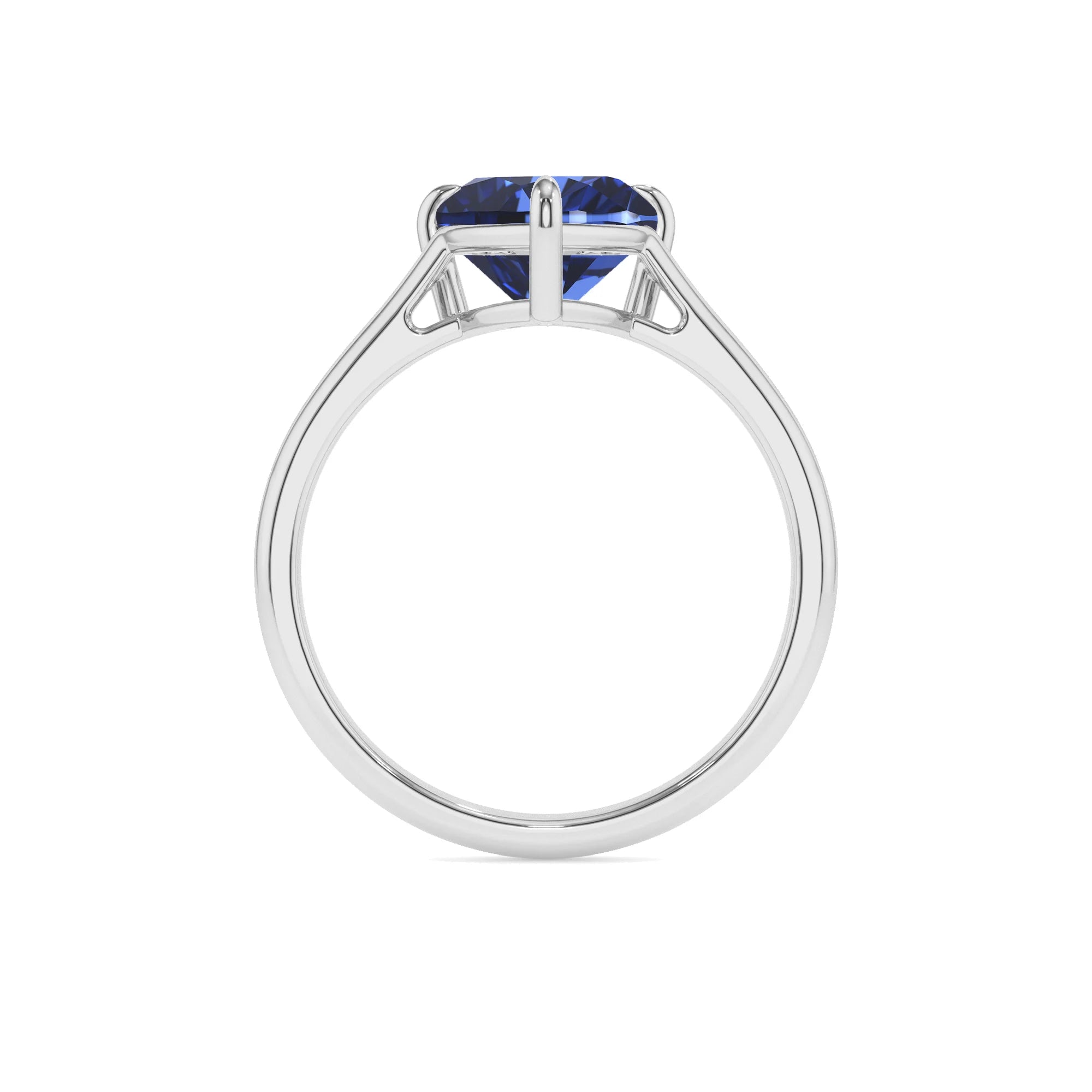 lab grown blue-sapphire heart solitaire rings in platinum