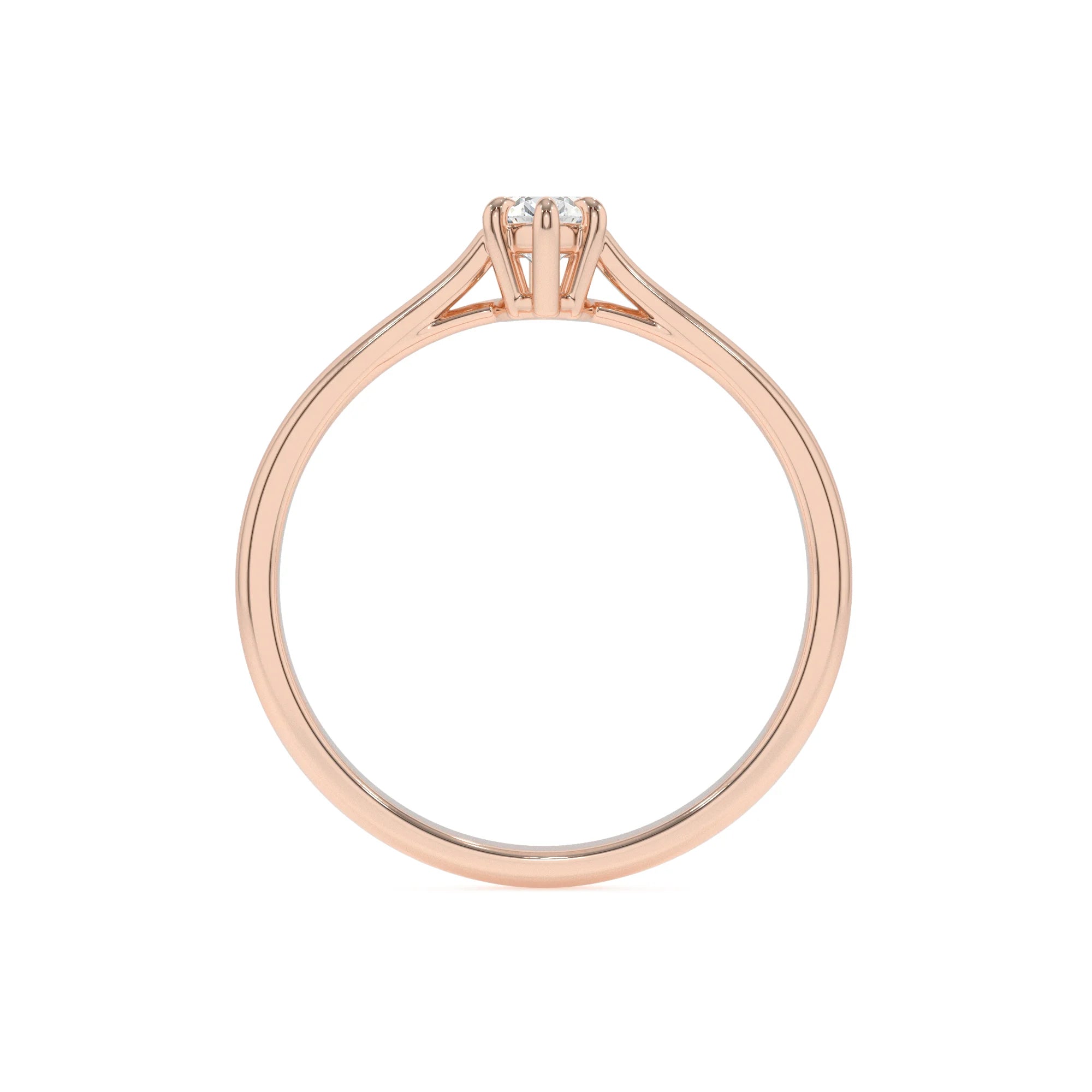 lab grown moissanite marquise solitaire rings in rose gold