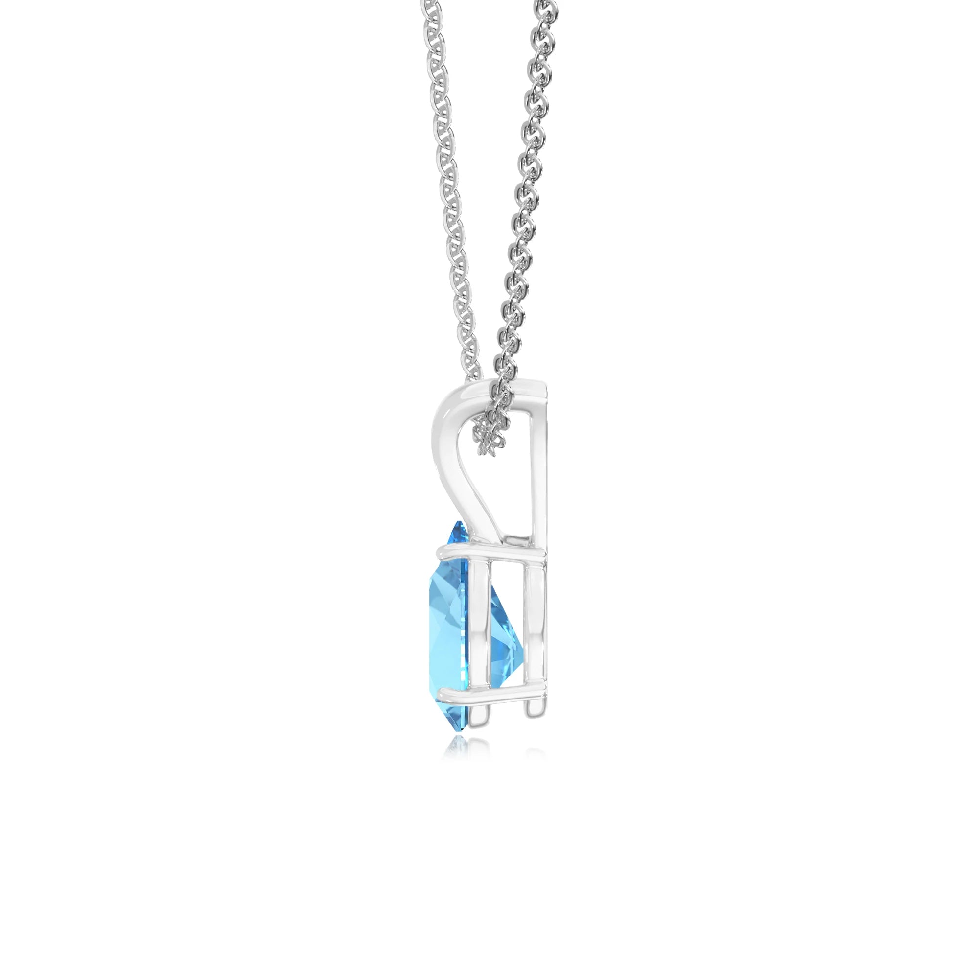 natural swiss-blue-topaz pear solitaire v-bale necklaces in platinum