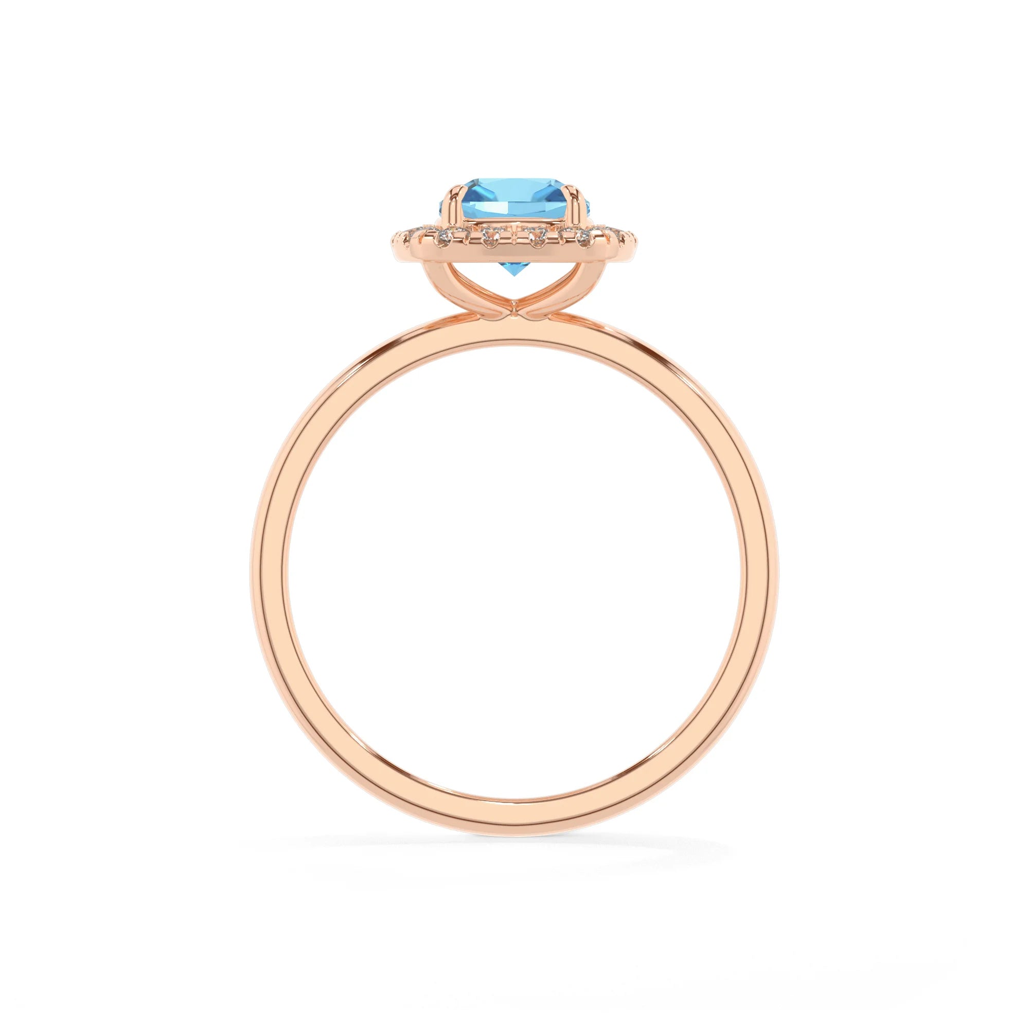 natural swiss-blue-topaz cushion solitaire rings in rose gold