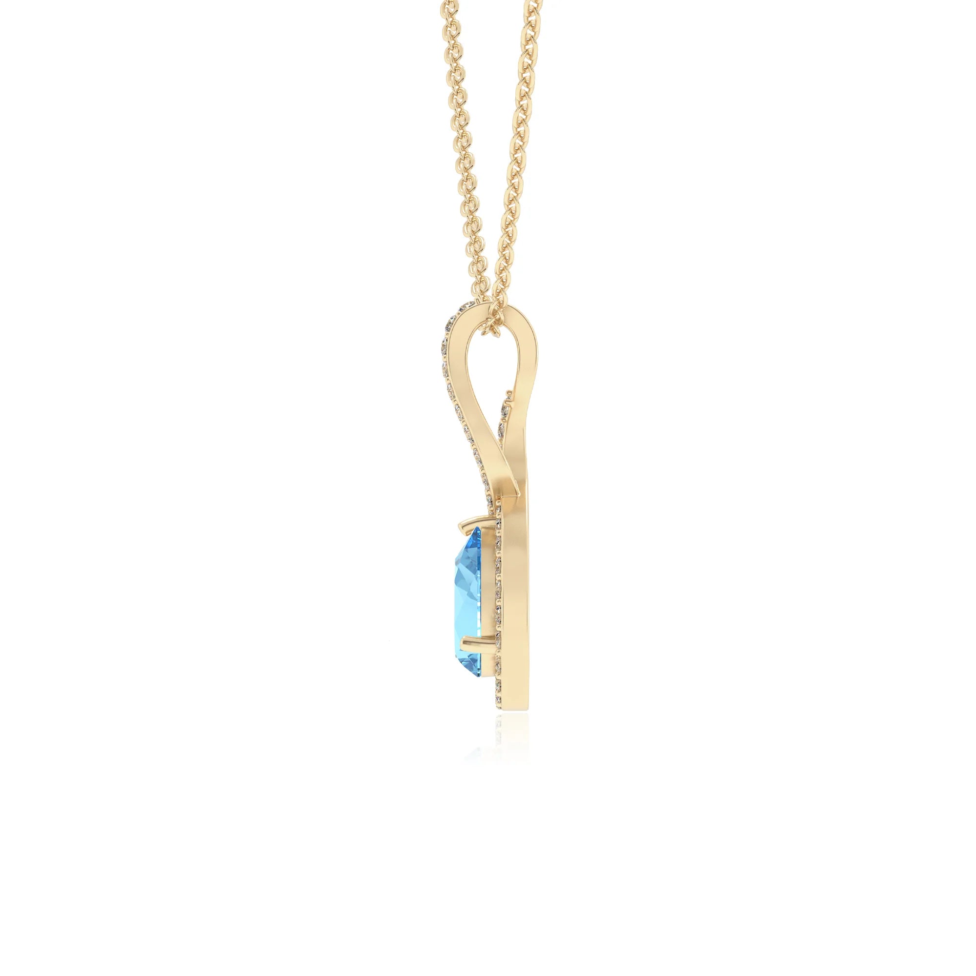 natural swiss-blue-topaz pear necklaces in yellow gold