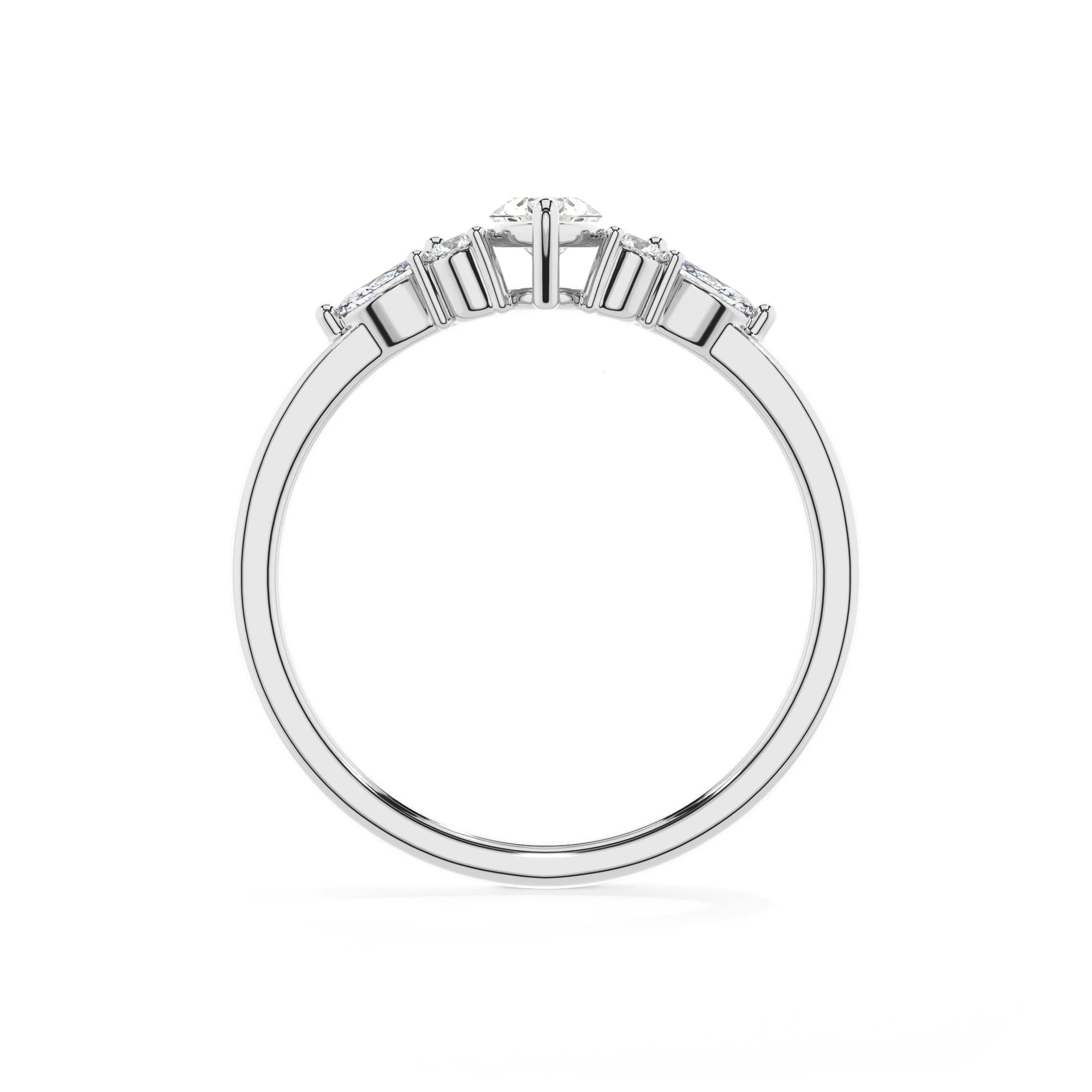 lab grown moissanite marquise solitaire rings in sterling silver