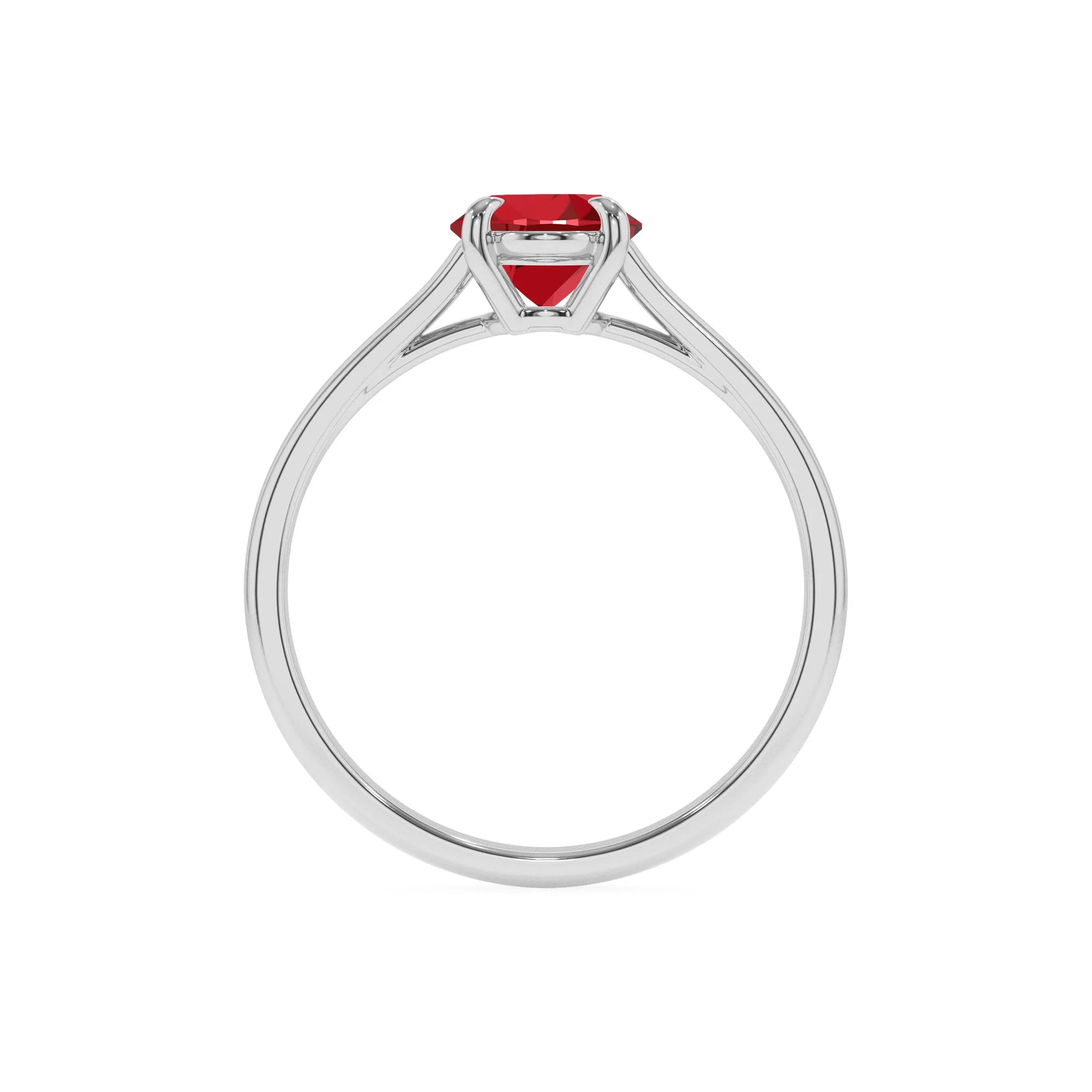 lab grown ruby oval solitaire rings in platinum