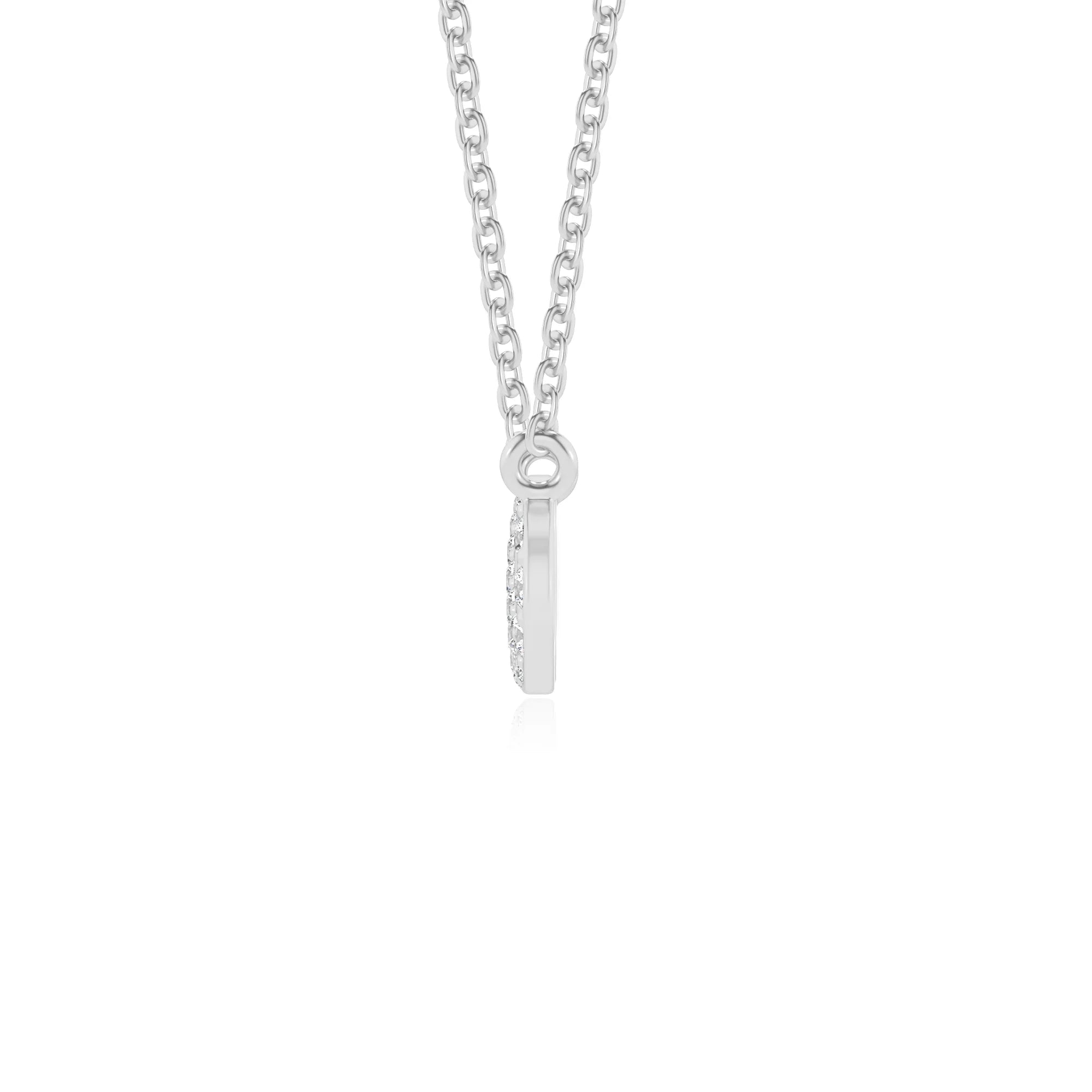 lab grown diamond round infinity v-bale necklaces in white gold