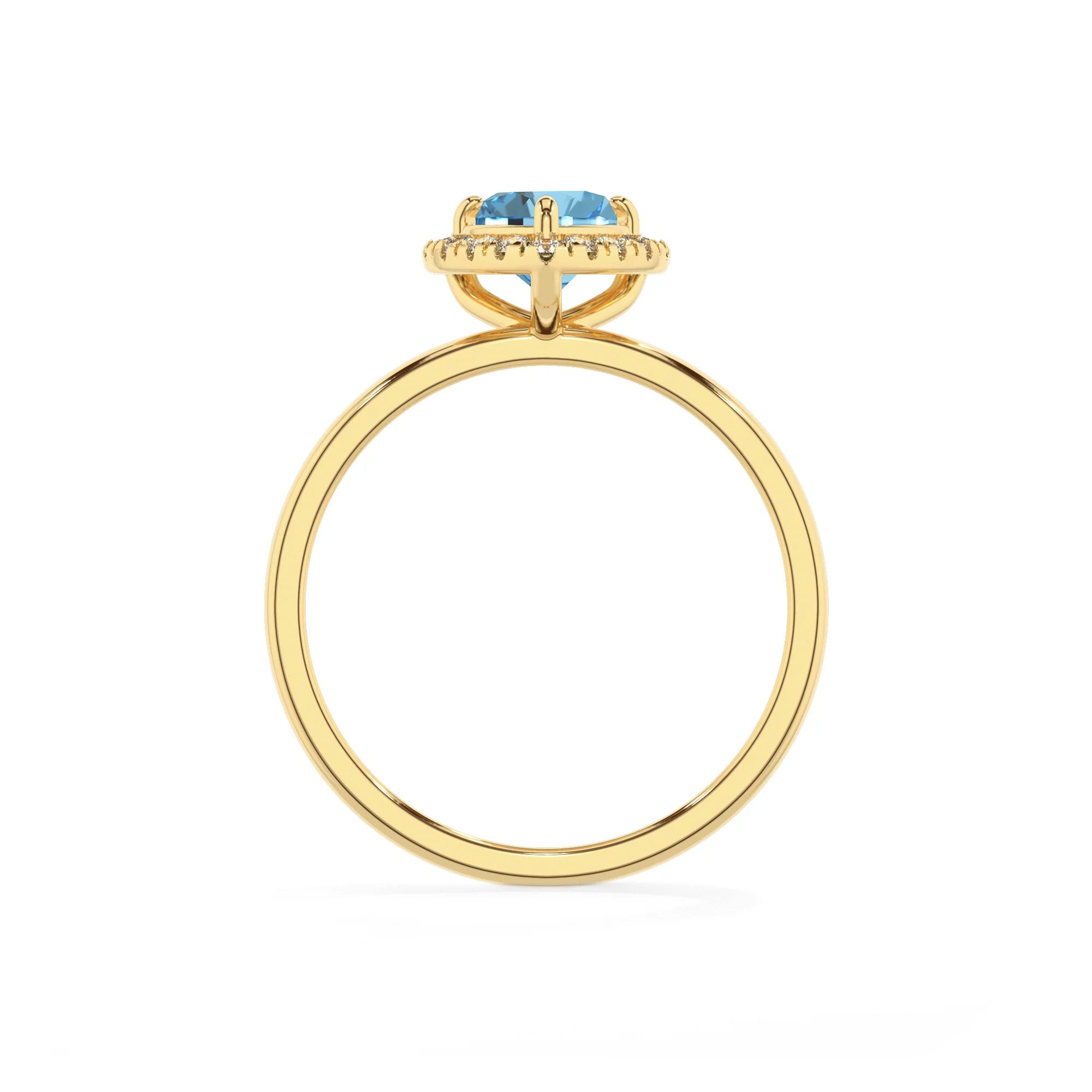 natural swiss-blue-topaz heart solitaire rings in yellow gold
