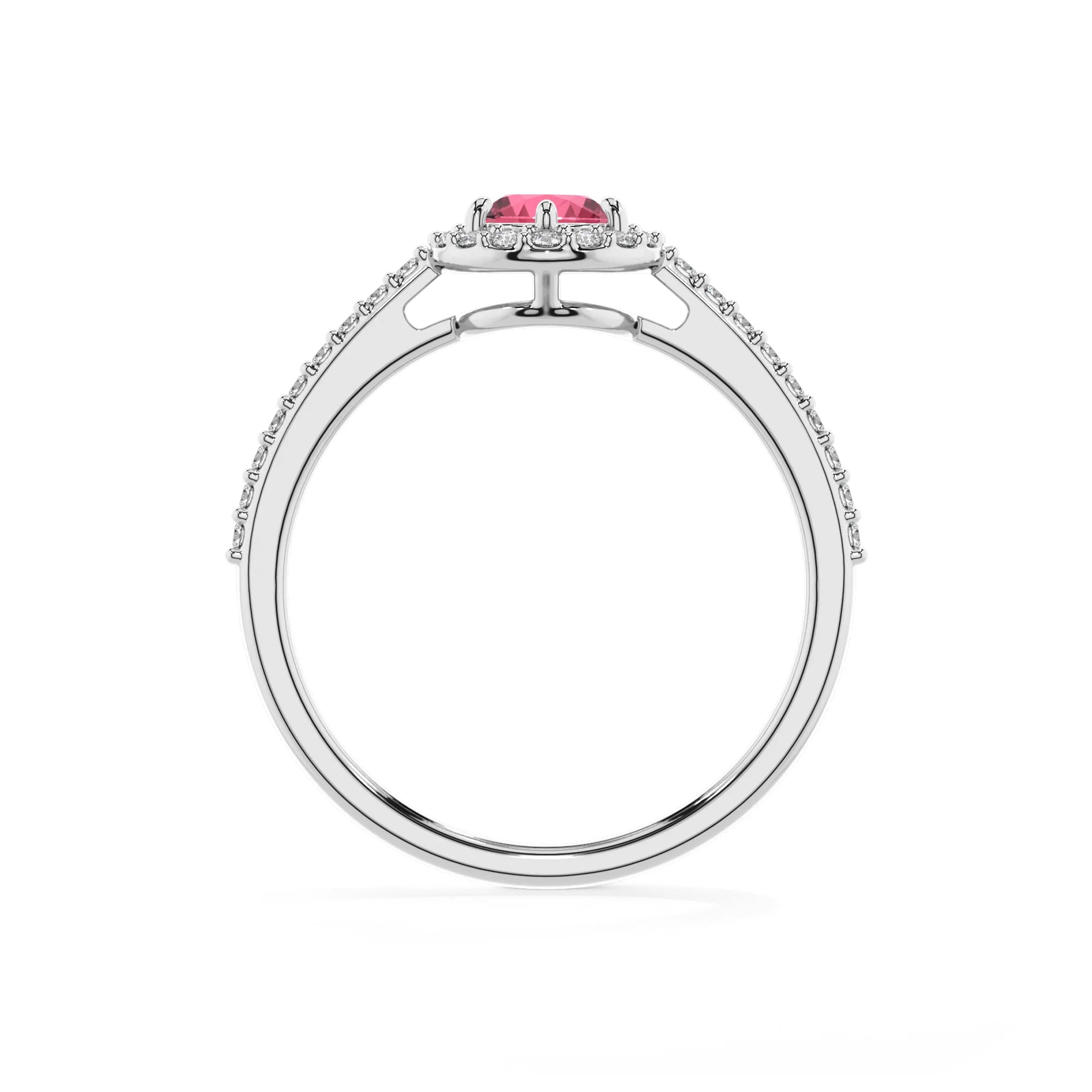 lab grown pink-tourmaline pear solitaire rings in white gold