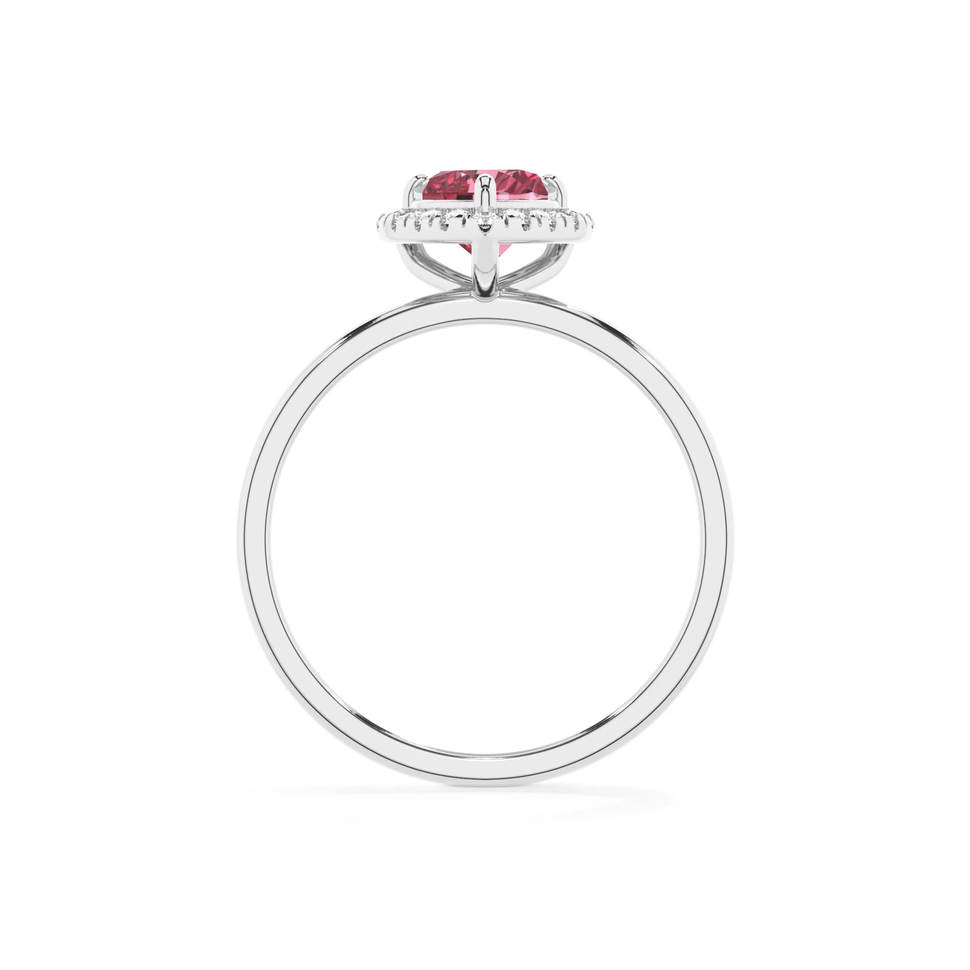 lab grown pink-tourmaline heart solitaire rings in platinum