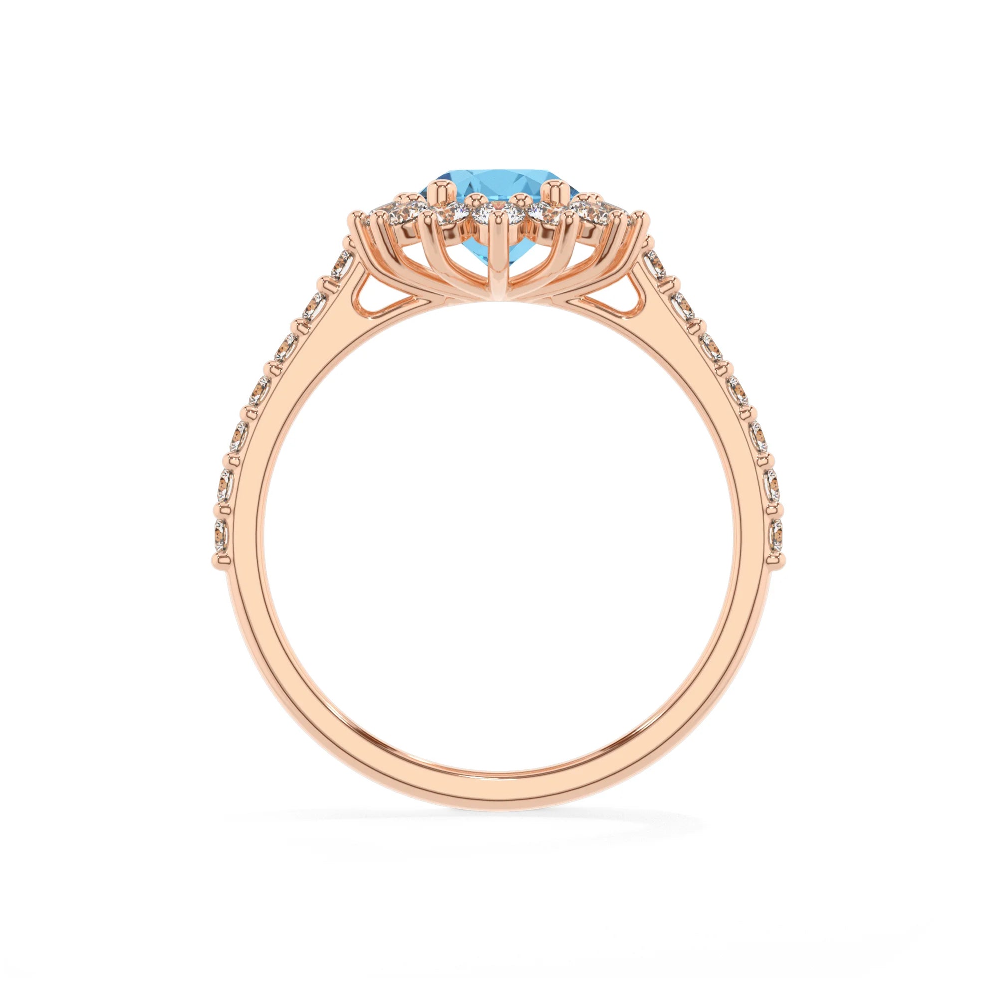 natural swiss-blue-topaz oval solitaire rings in rose gold