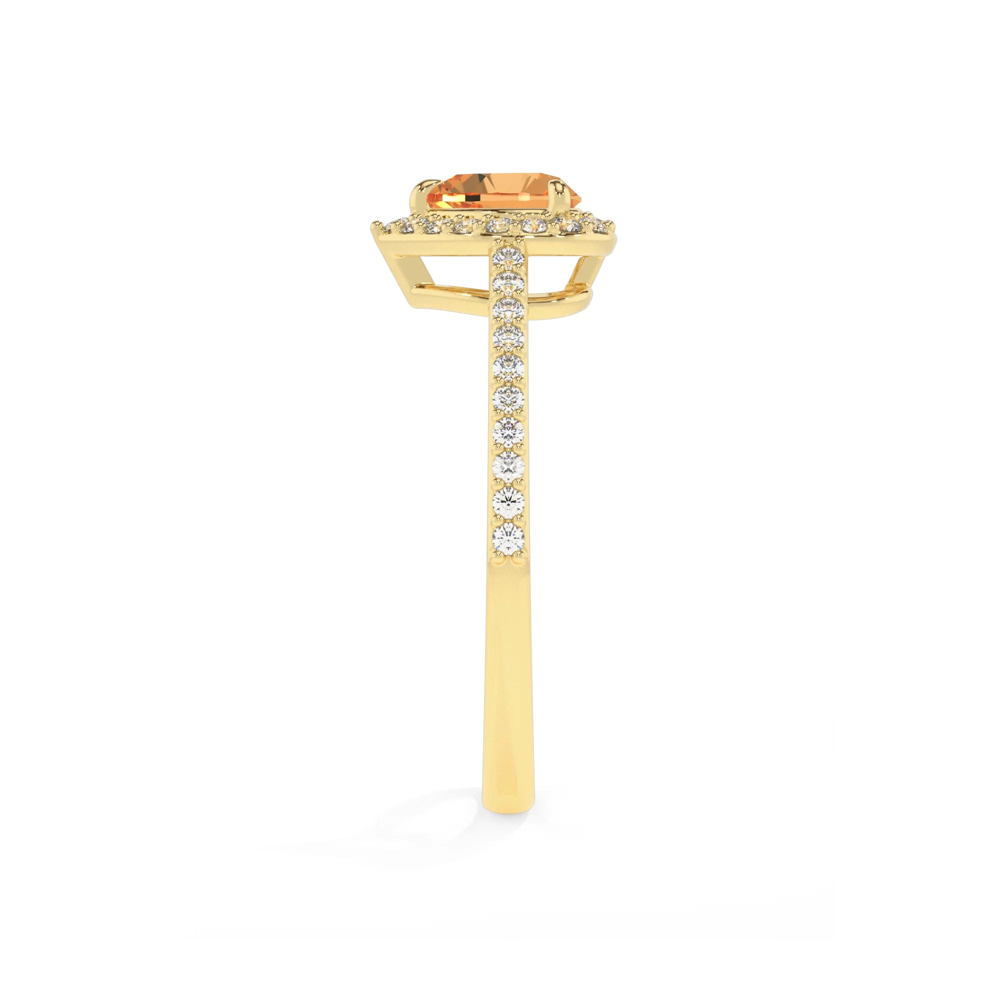 lab grown citrine heart solitaire rings in yellow gold