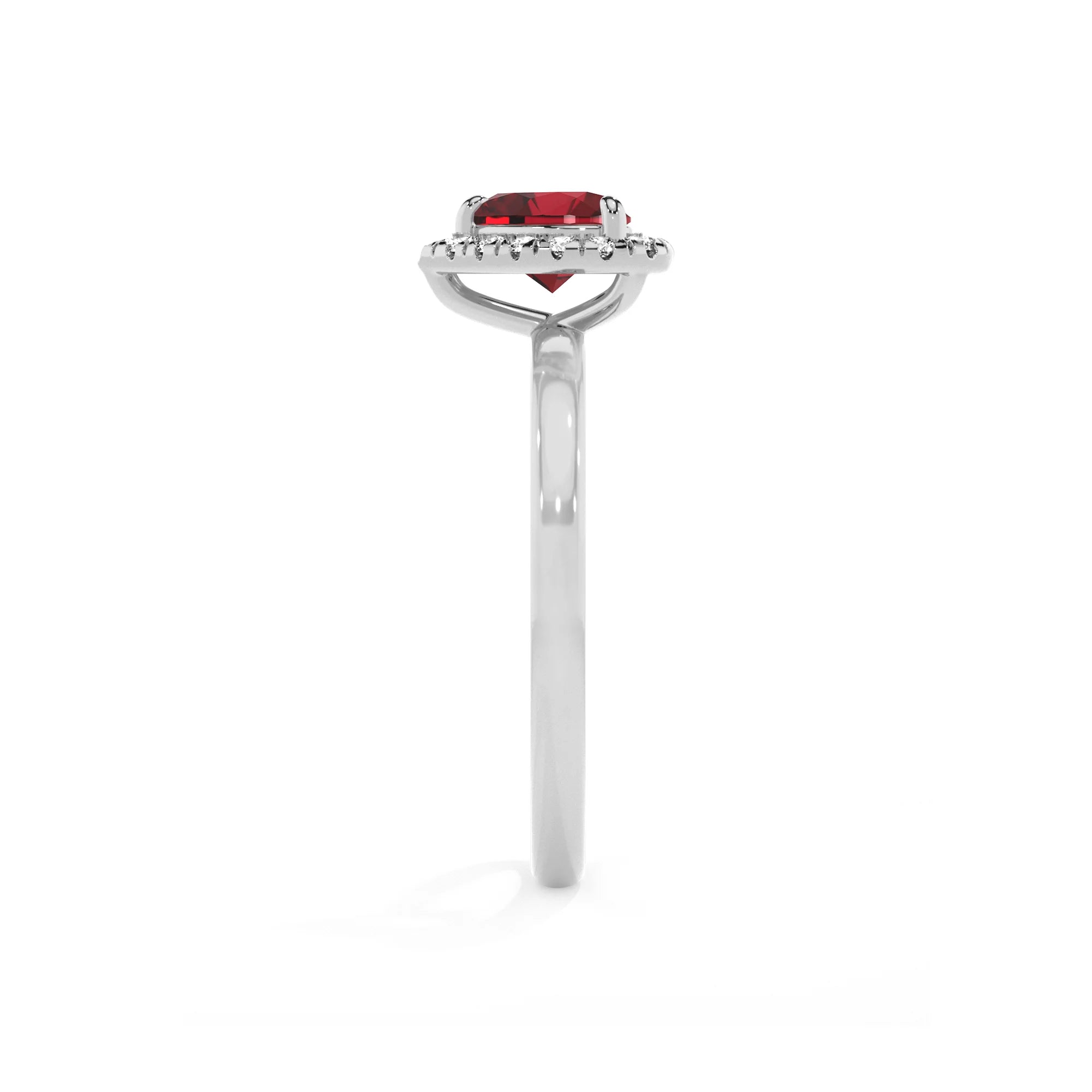 lab grown ruby heart solitaire rings in sterling silver
