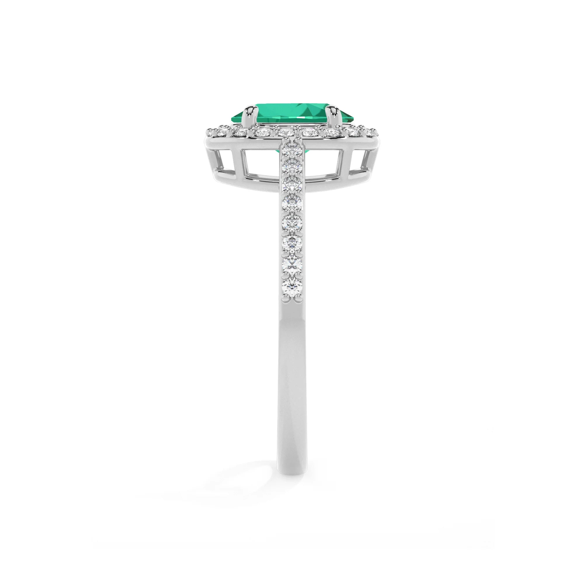 lab grown emerald oval solitaire rings in white gold