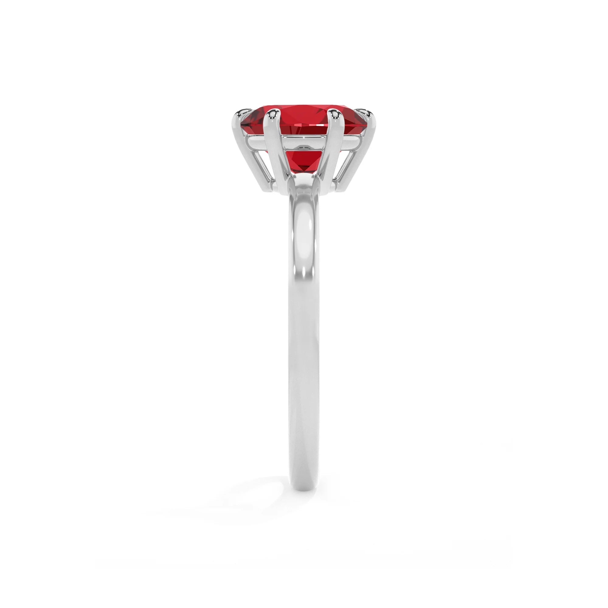 lab grown ruby round solitaire rings in platinum