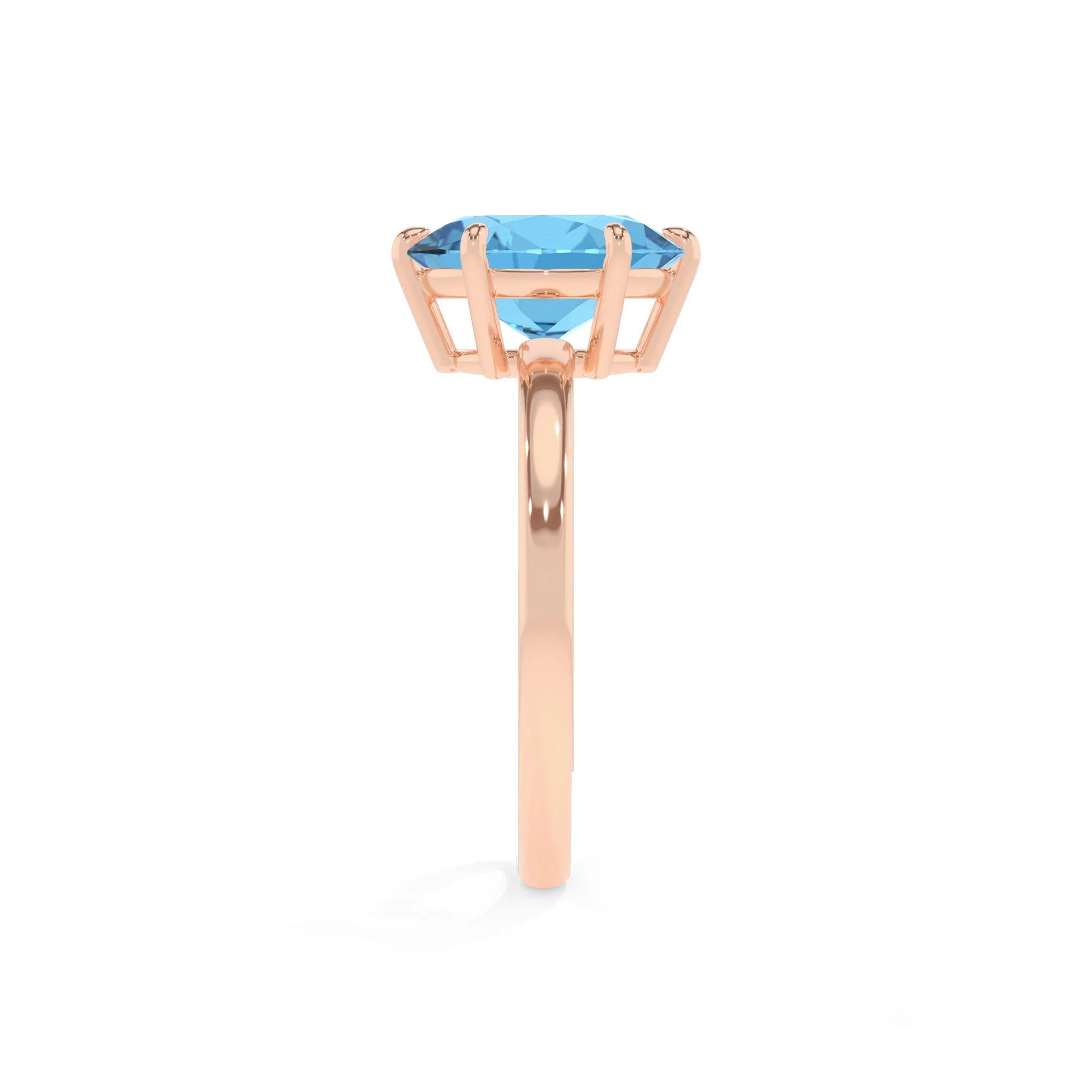 natural swiss-blue-topaz oval solitaire rings in rose gold