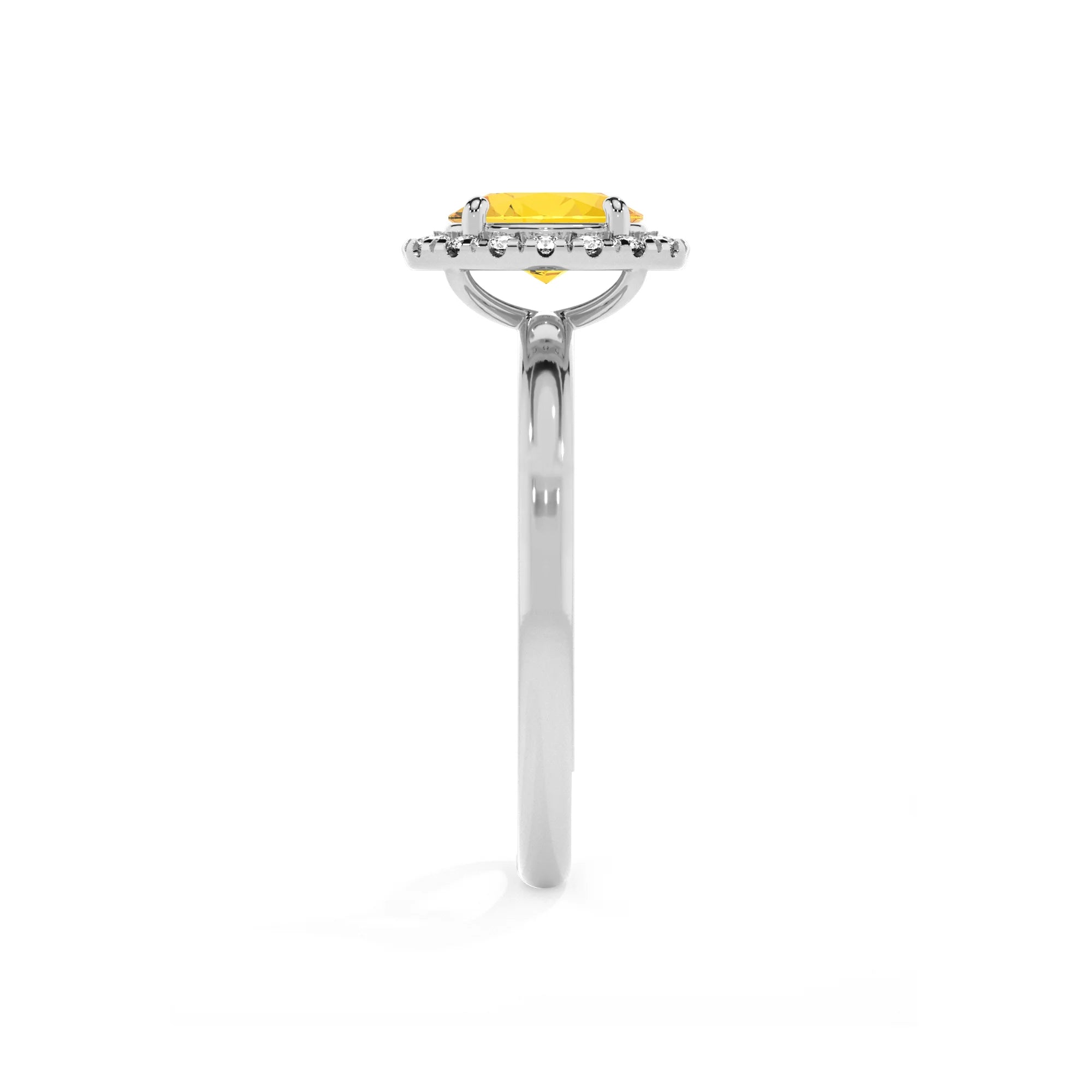 lab grown yellow-sapphire oval solitaire rings in white gold