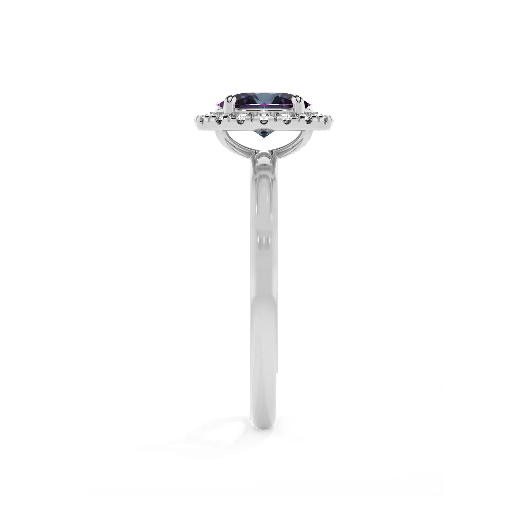 lab grown alexandrite oval solitaire rings in platinum