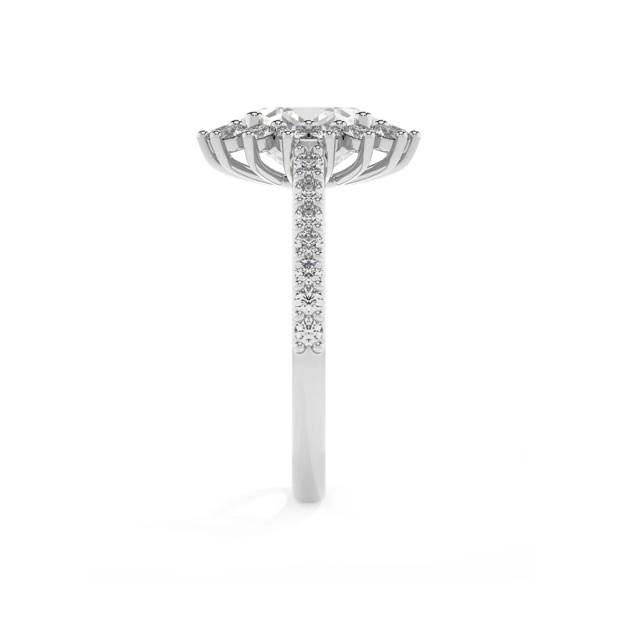 lab grown moissanite oval solitaire rings in platinum