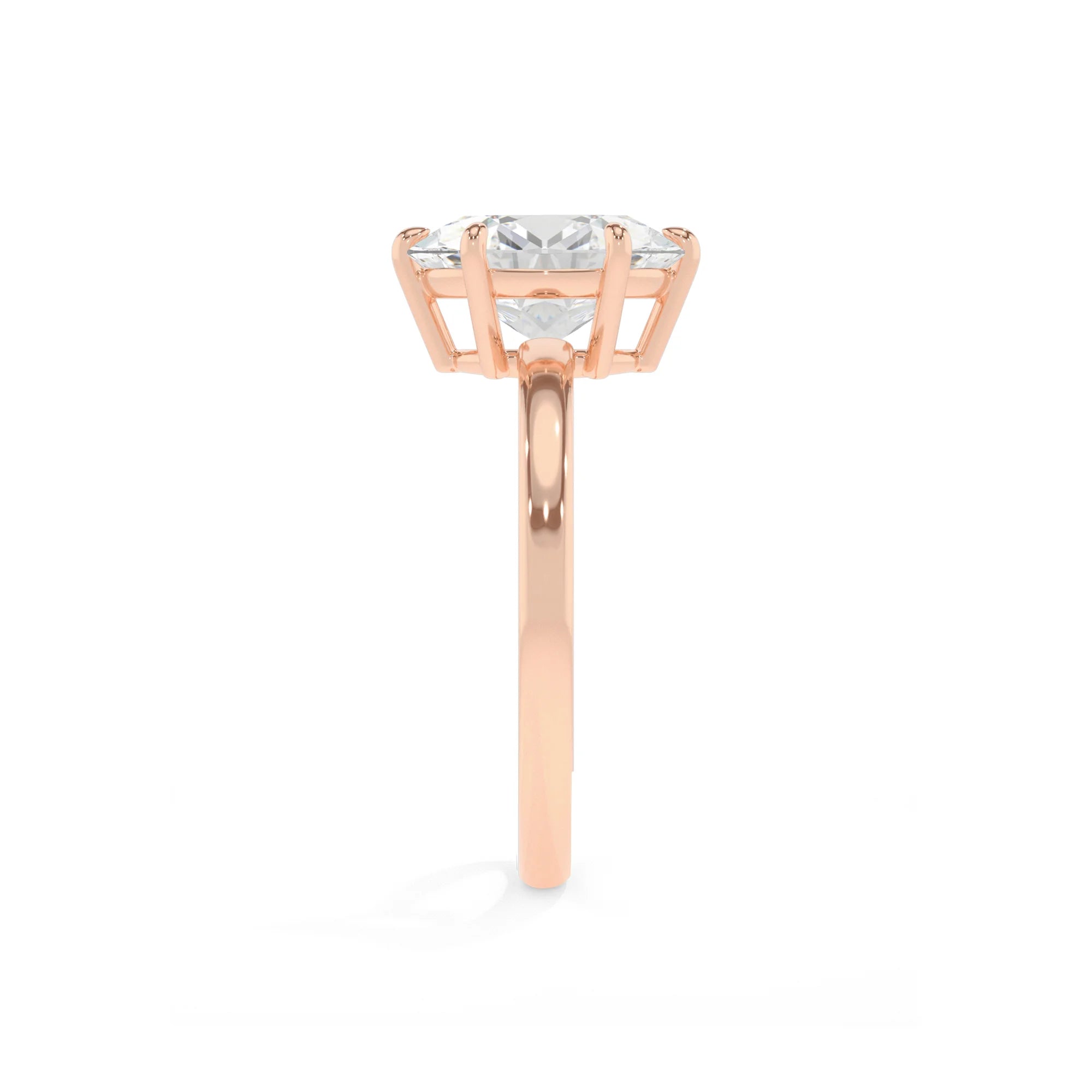 lab grown moissanite oval solitaire rings in rose gold