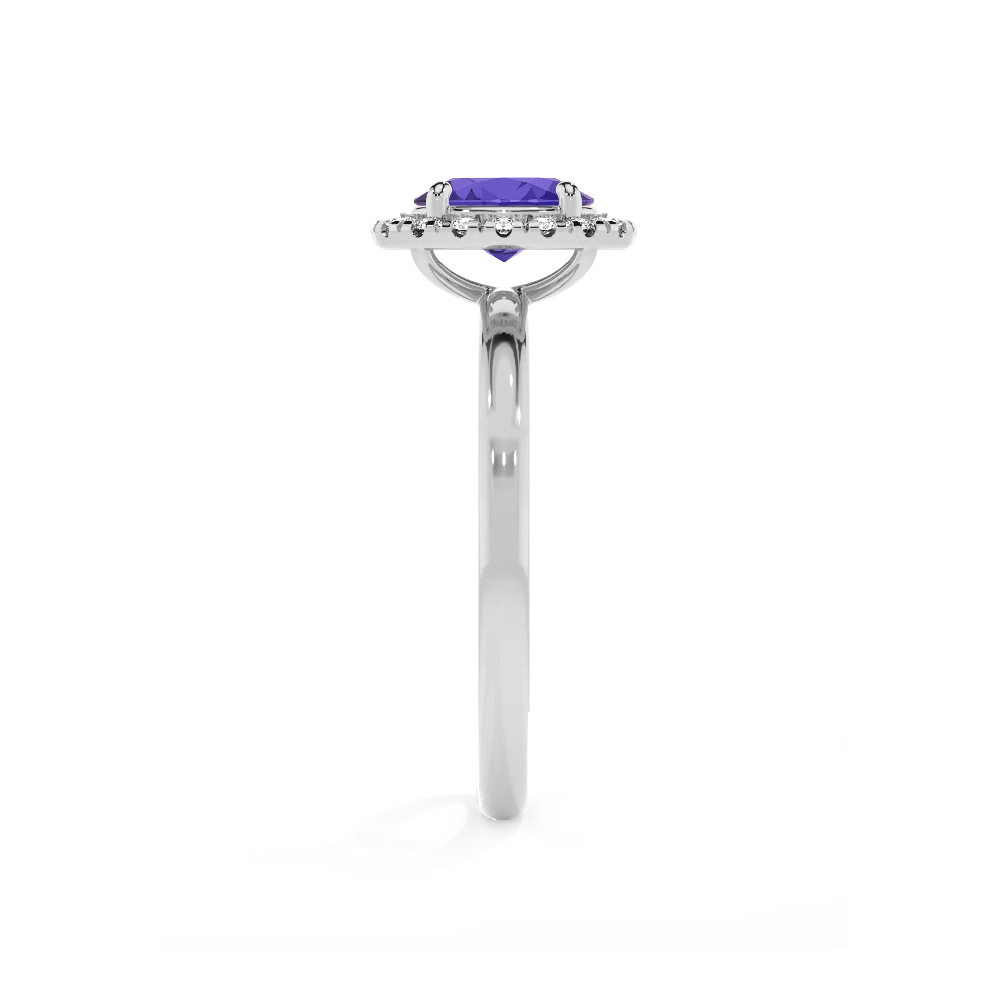 lab grown tanzanite oval solitaire rings in platinum