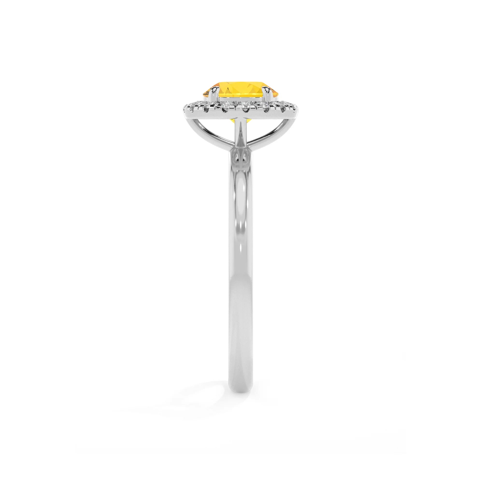 lab grown yellow-sapphire round solitaire rings in white gold