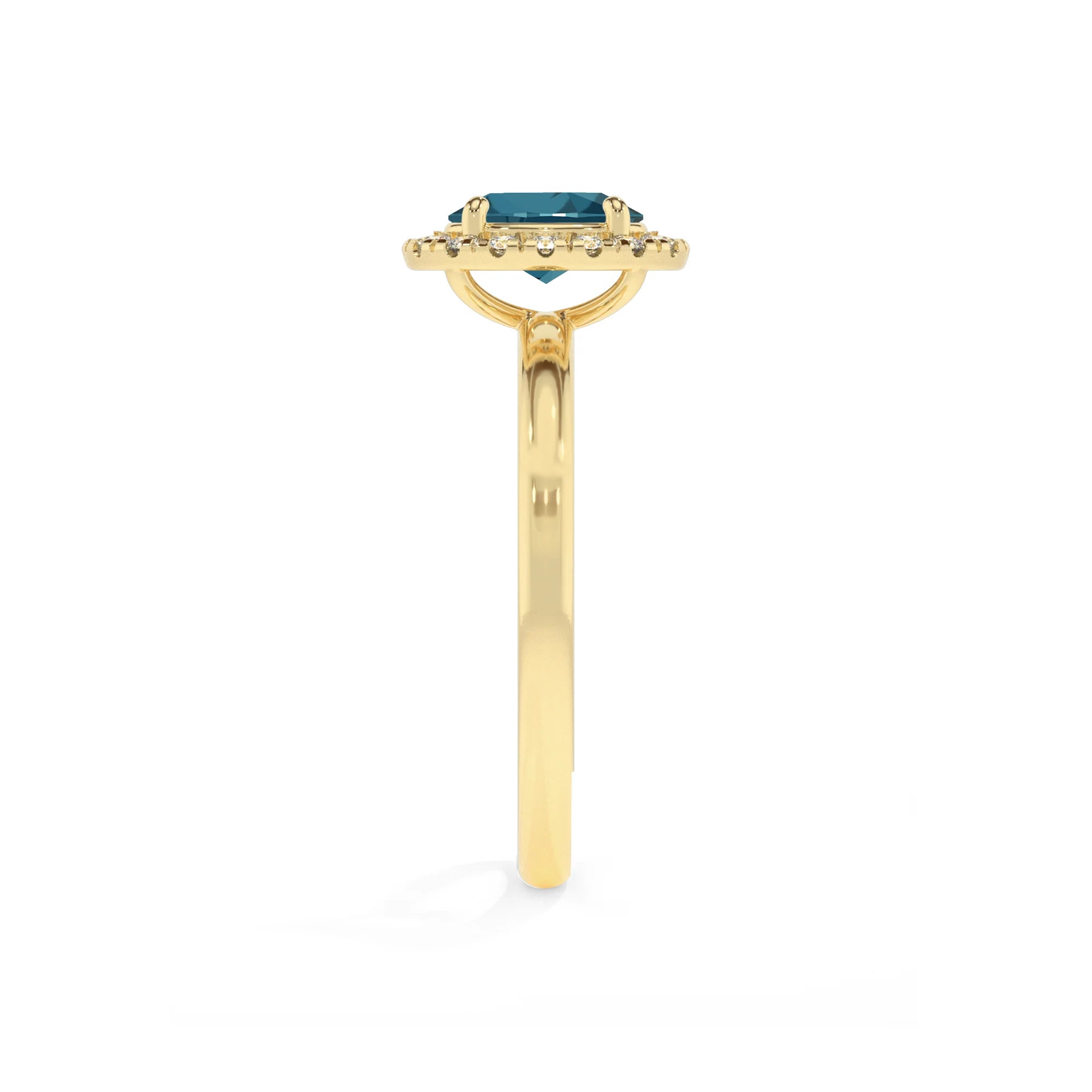 natural london-blue-topaz oval solitaire rings in yellow gold