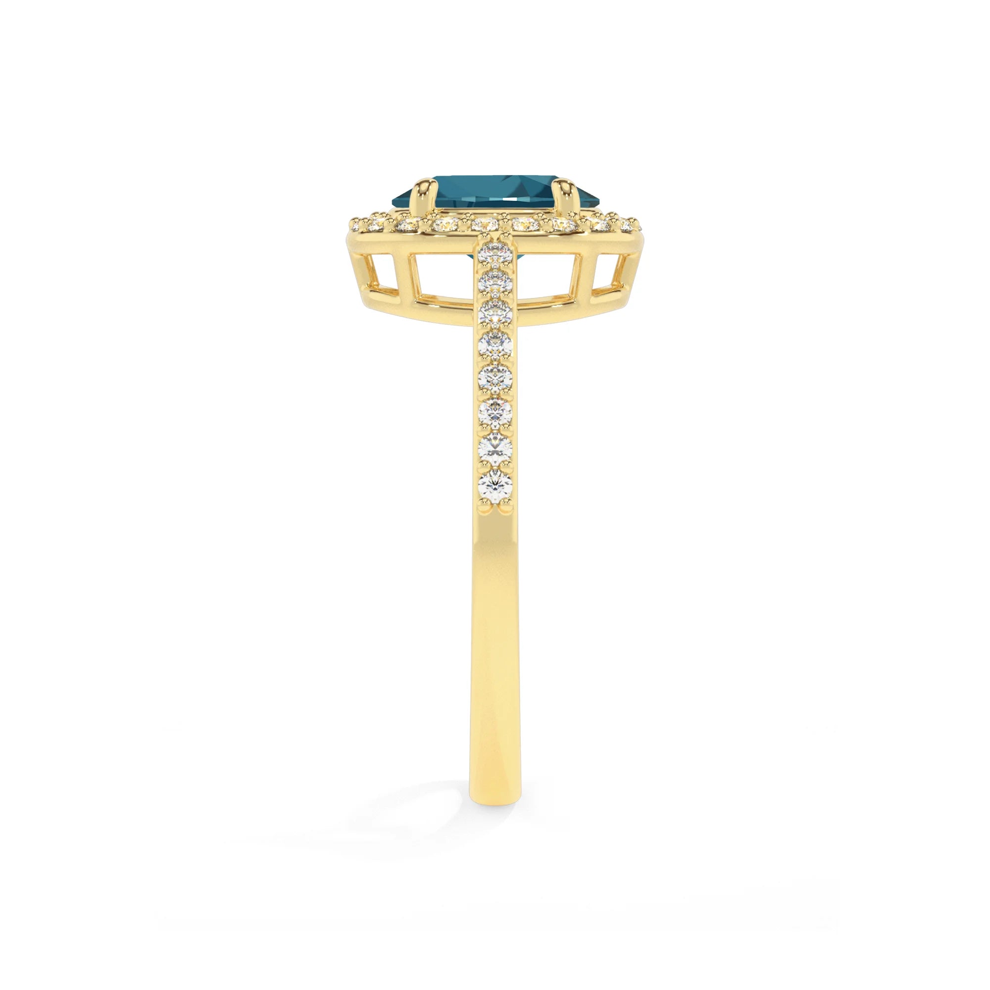 natural london-blue-topaz oval solitaire rings in yellow gold