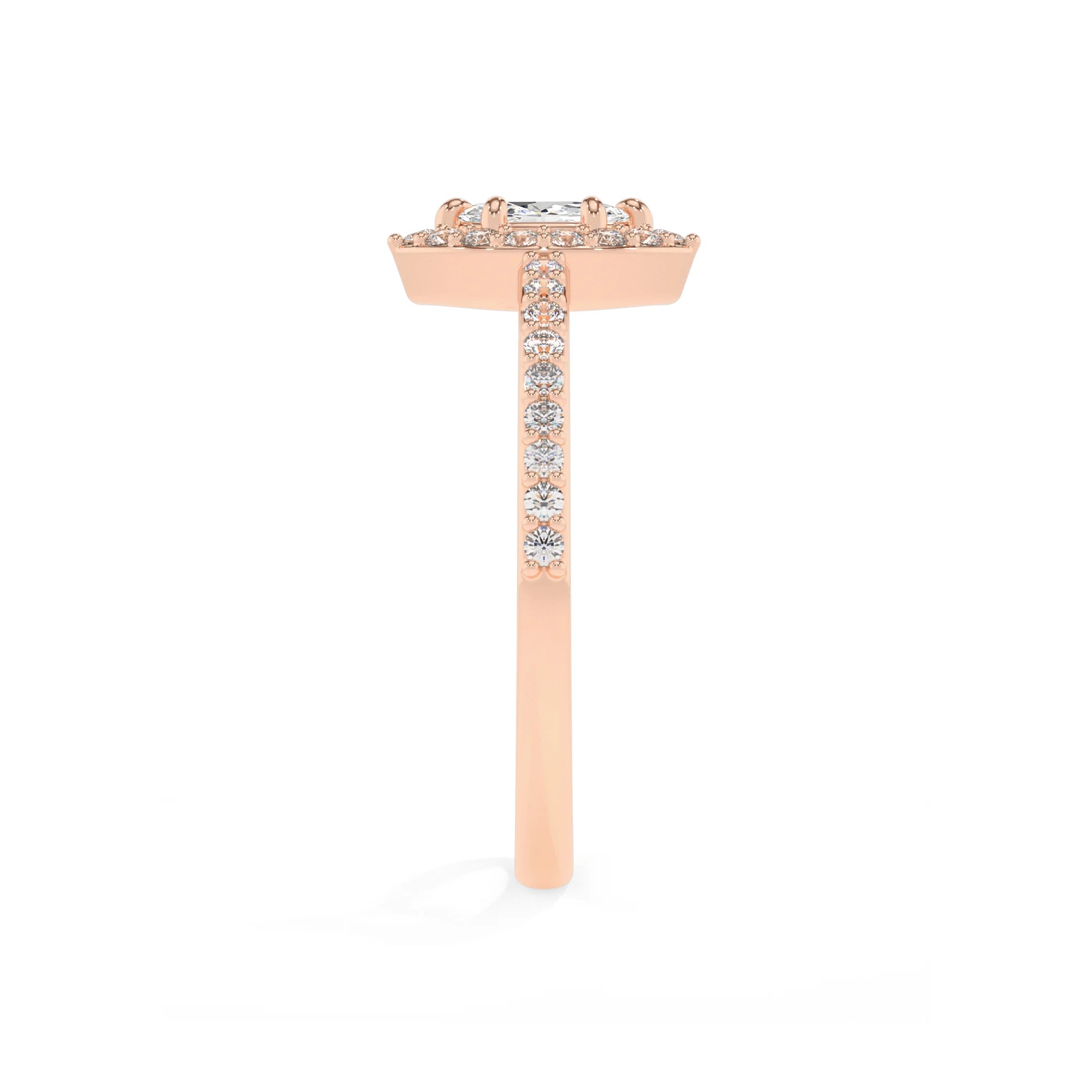 lab grown moissanite marquise solitaire rings in rose gold