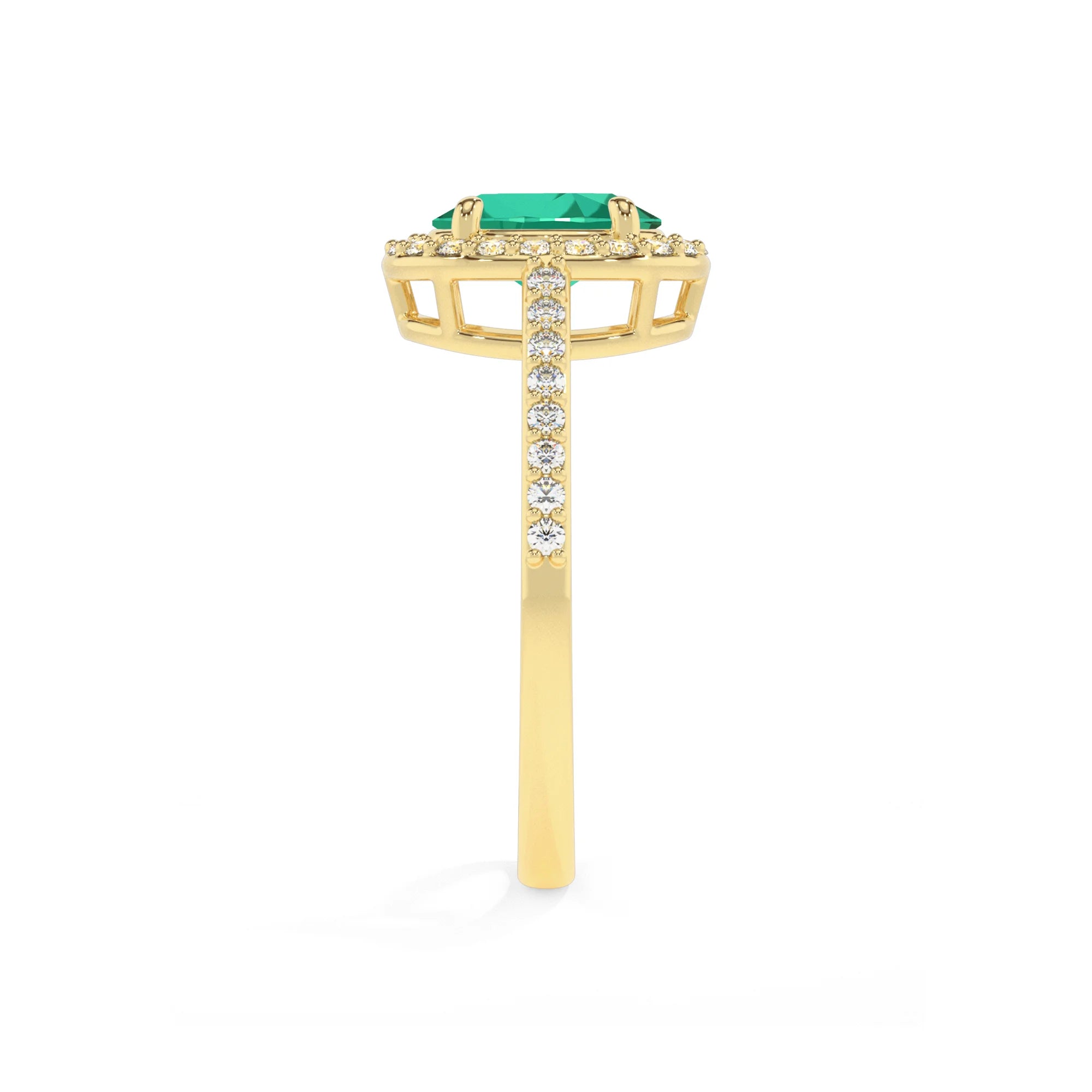 lab grown emerald oval solitaire rings in yellow gold