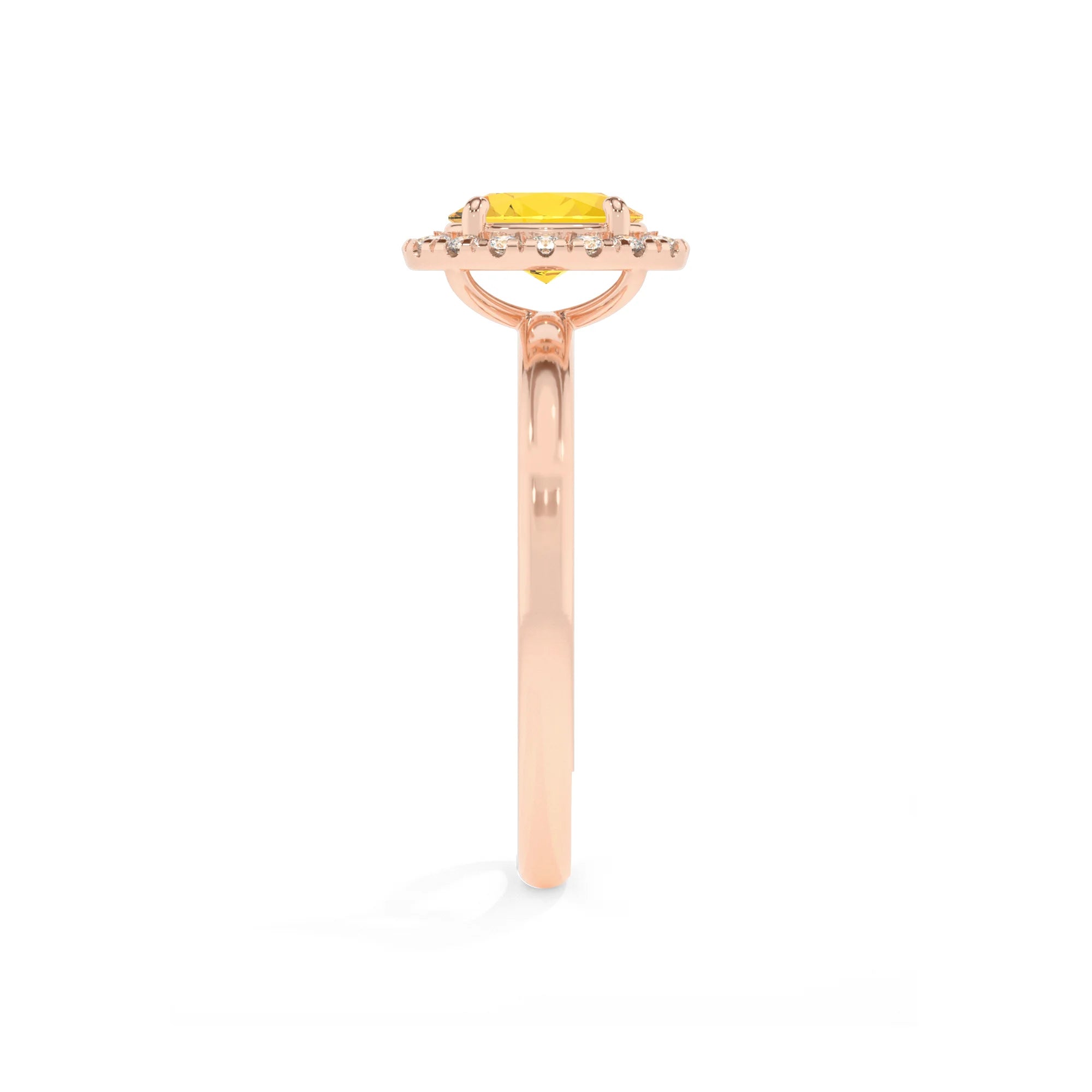 lab grown yellow-sapphire oval solitaire rings in rose gold