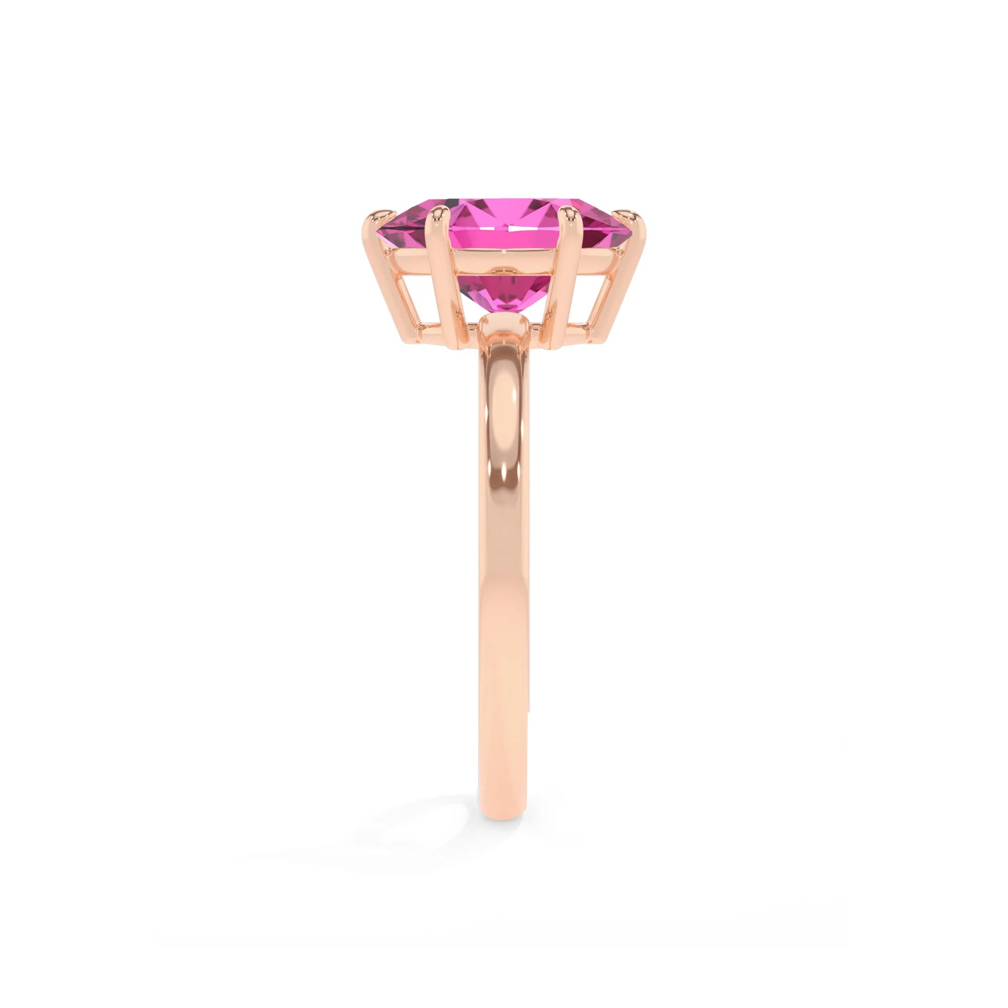 lab grown pink-sapphire oval solitaire rings in rose gold