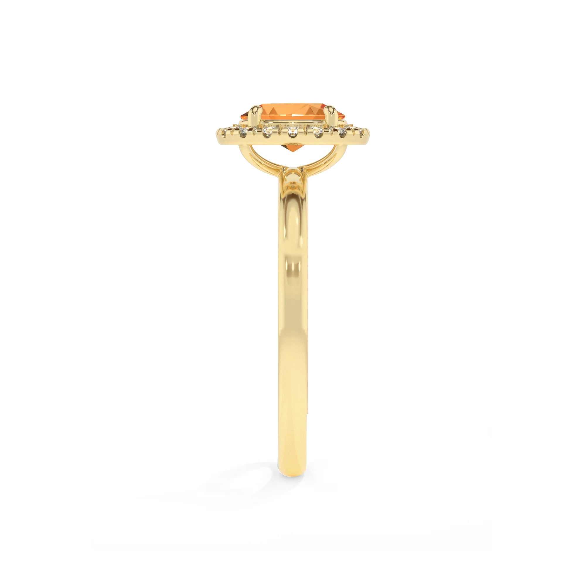 lab grown citrine oval solitaire rings in yellow gold