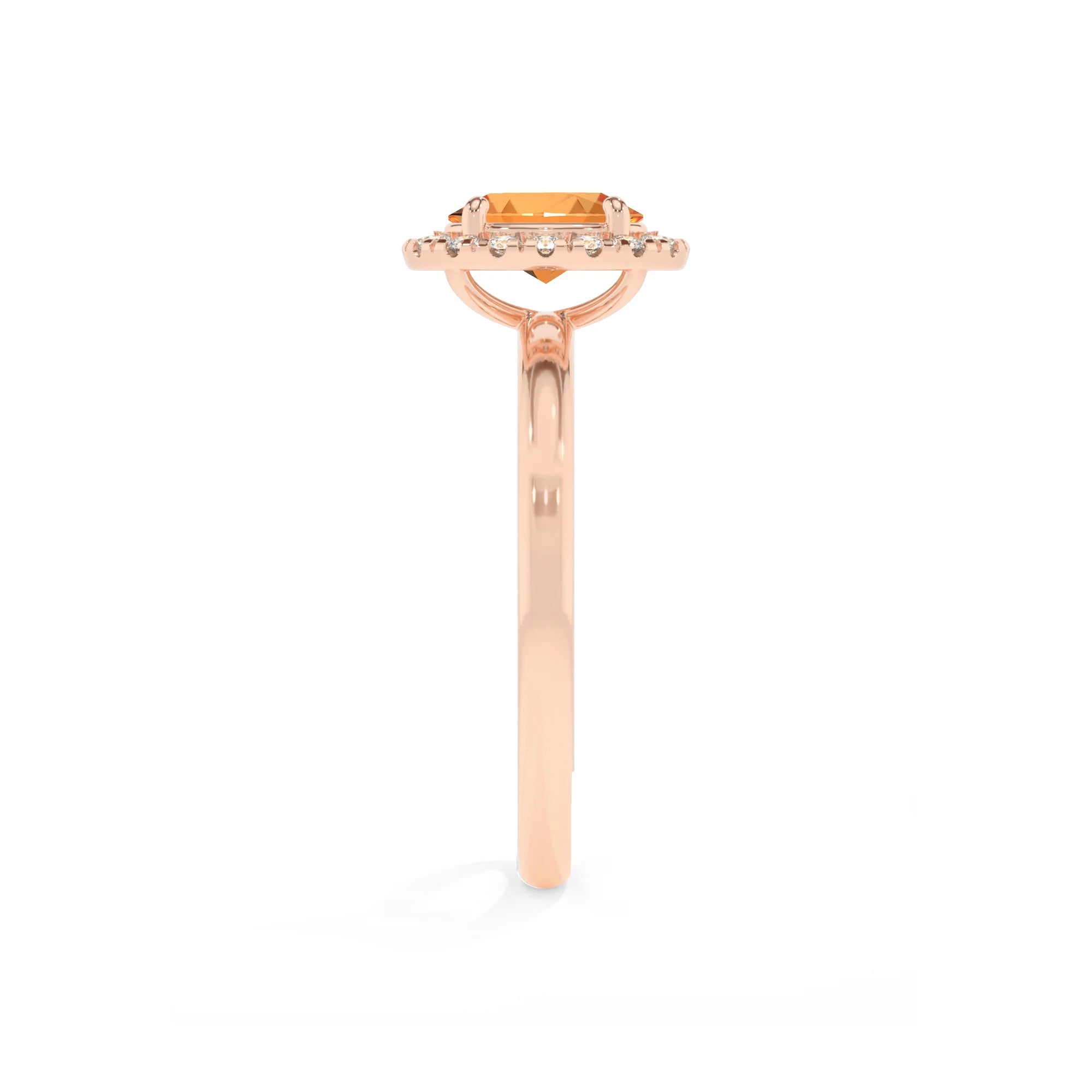 lab grown citrine oval solitaire rings in rose gold