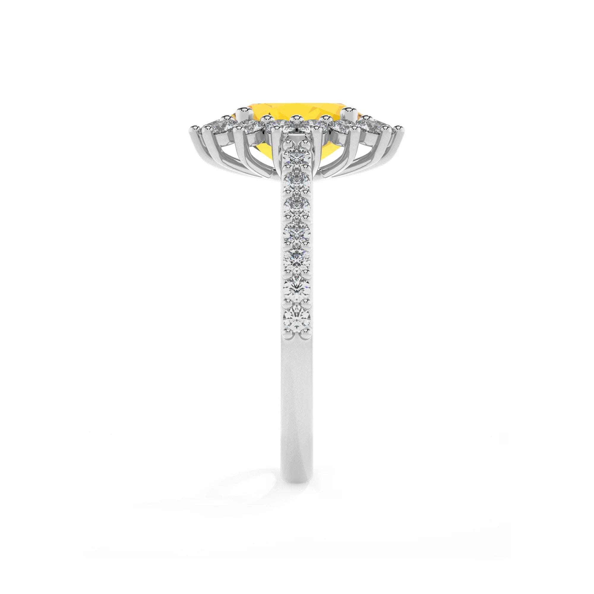 lab grown yellow-sapphire oval solitaire rings in white gold